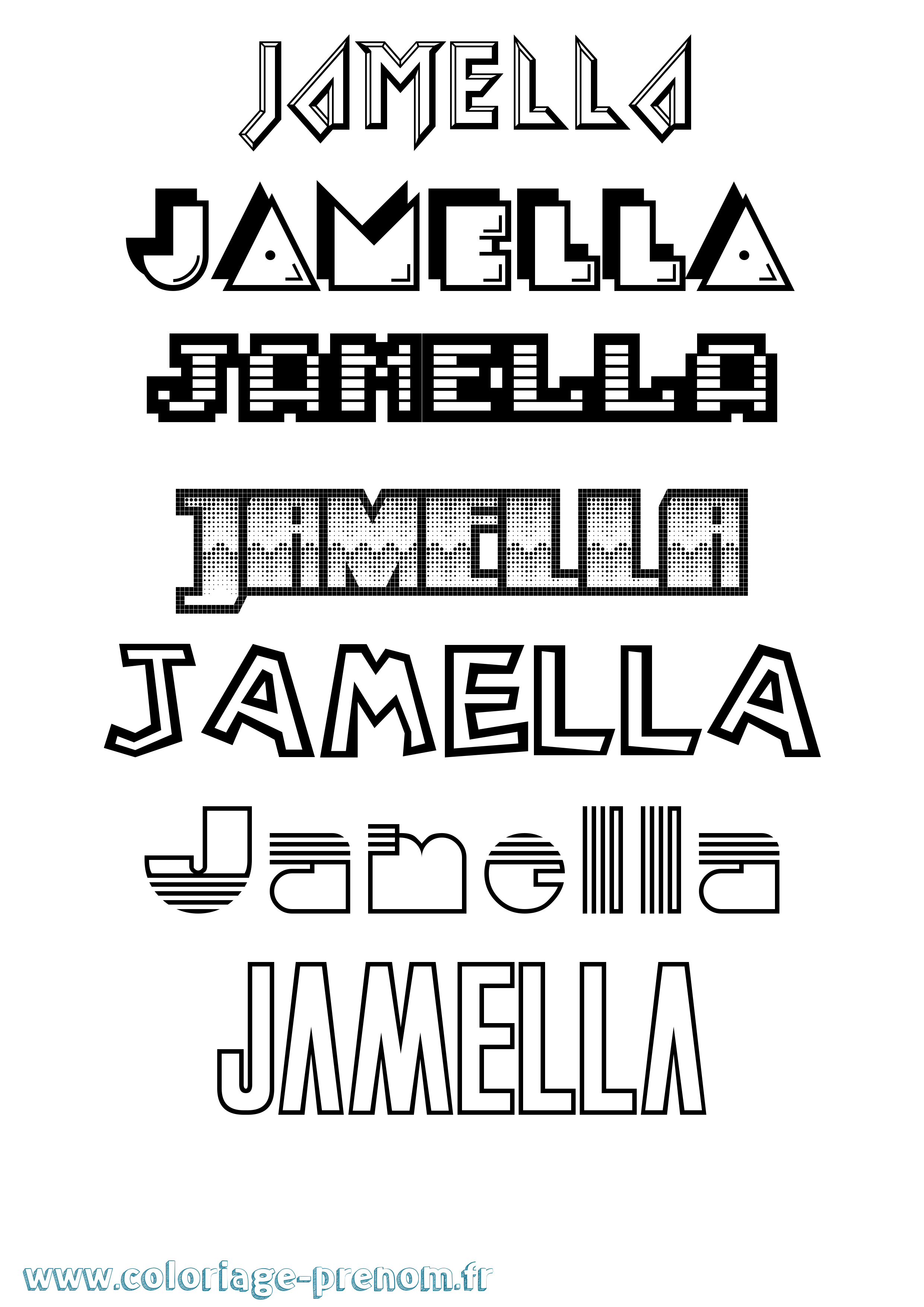 Coloriage Jamella Jeux Vidéos Coloriage prénom Jamella Jeux Vidéos