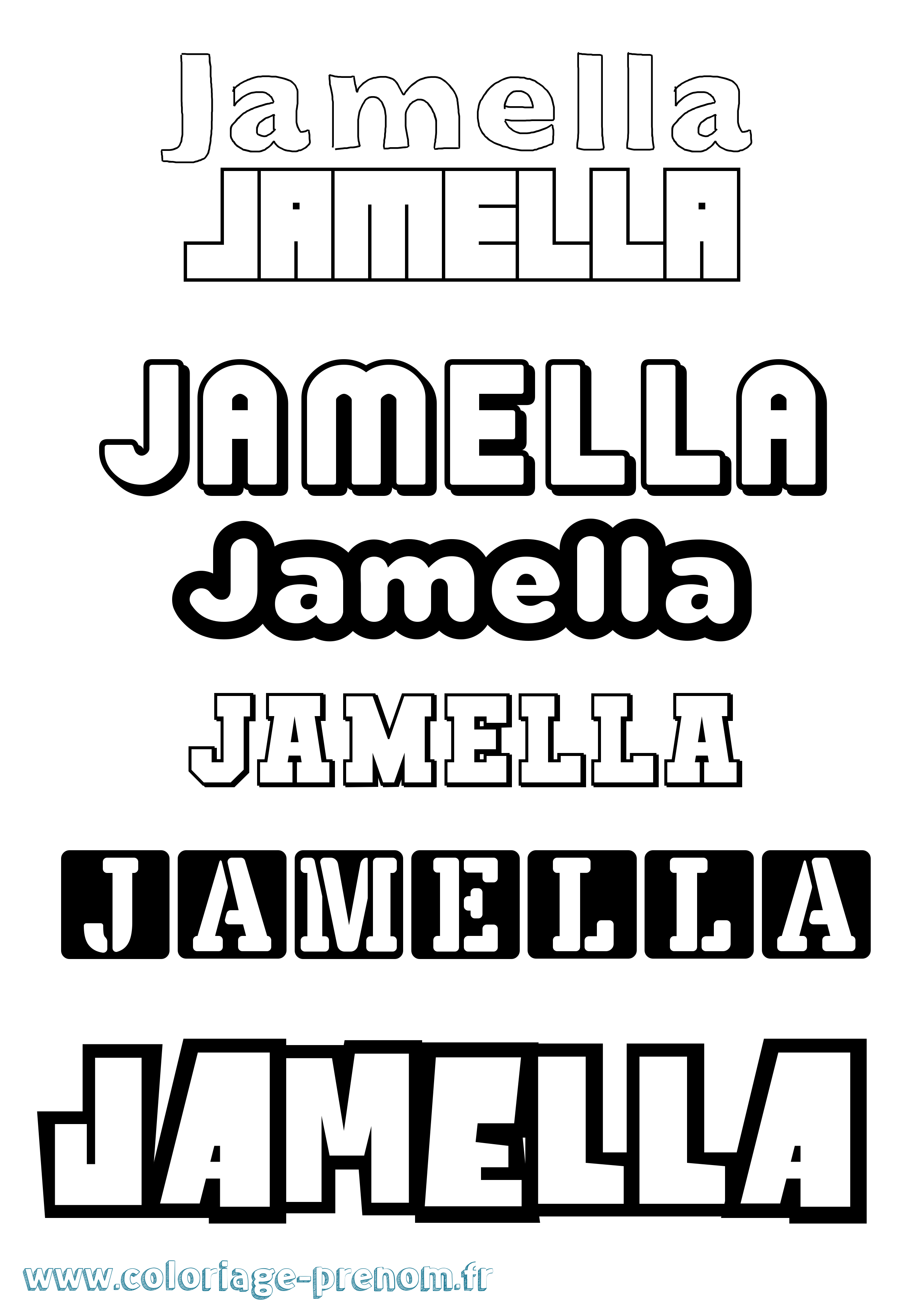 Coloriage Jamella Simple Coloriage prénom Jamella Simple