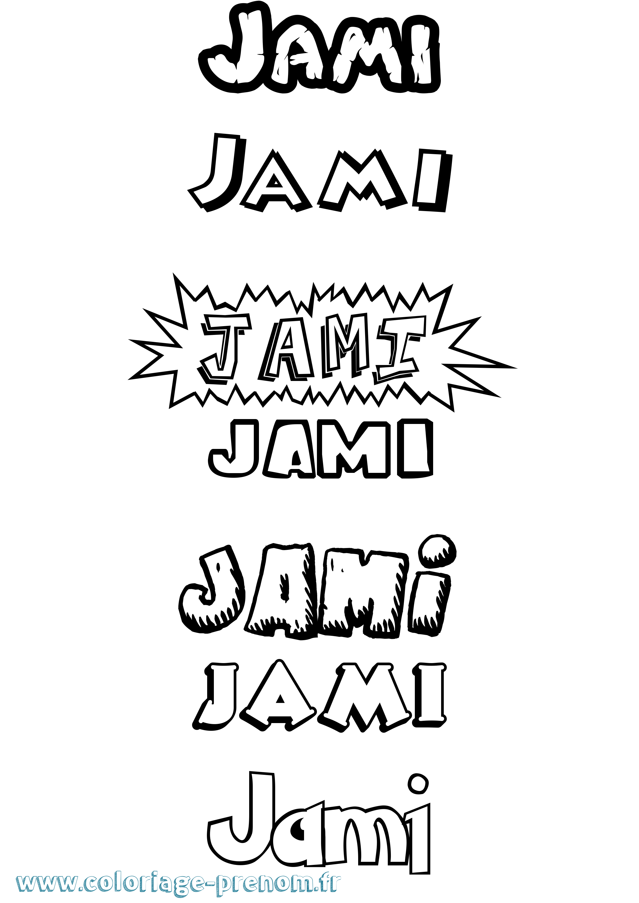 Coloriage Jami Dessin Animé Coloriage prénom Jami Dessin Animé