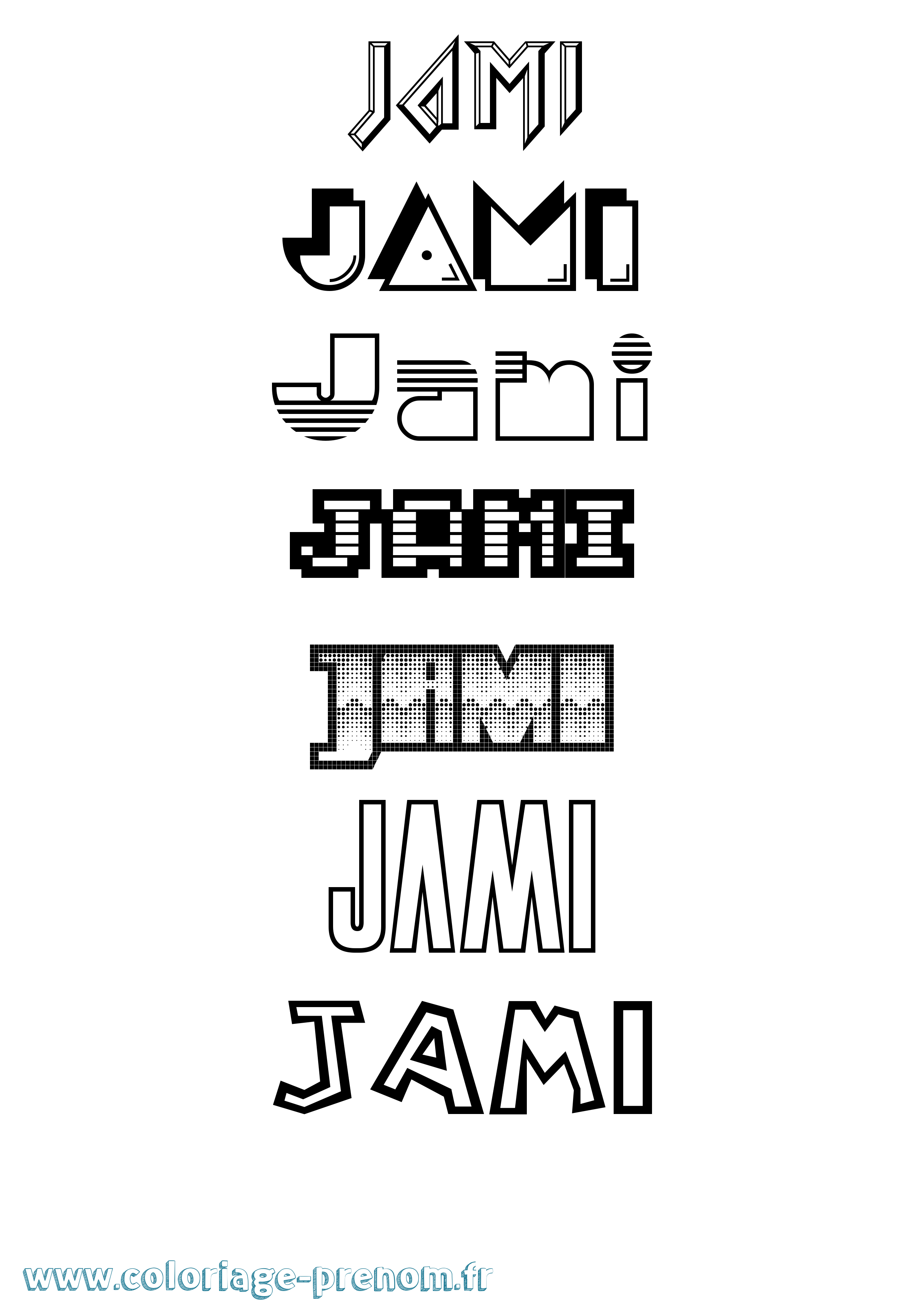 Coloriage Jami Jeux Vidéos Coloriage prénom Jami Jeux Vidéos