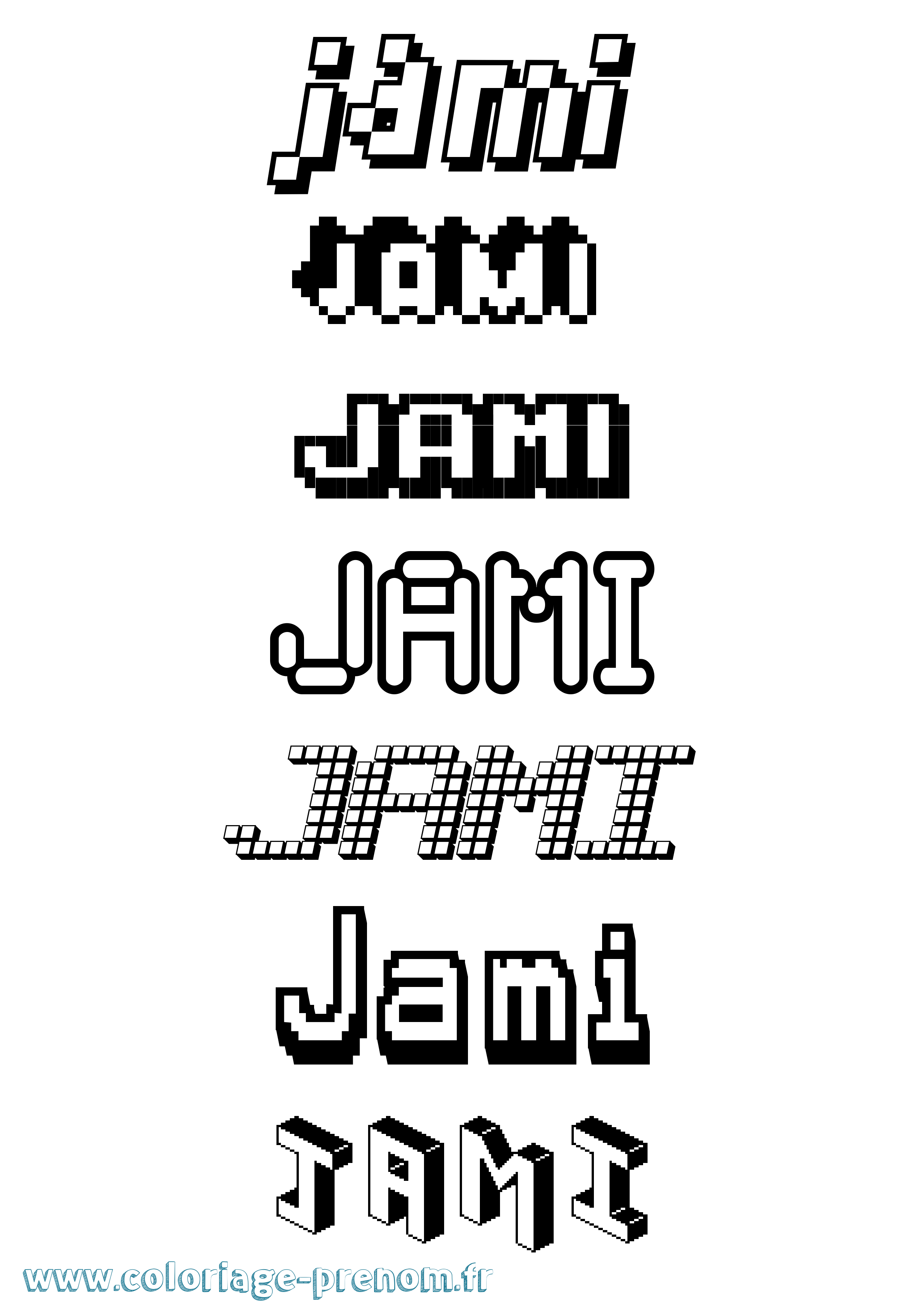 Coloriage Jami Pixel Coloriage prénom Jami Pixel