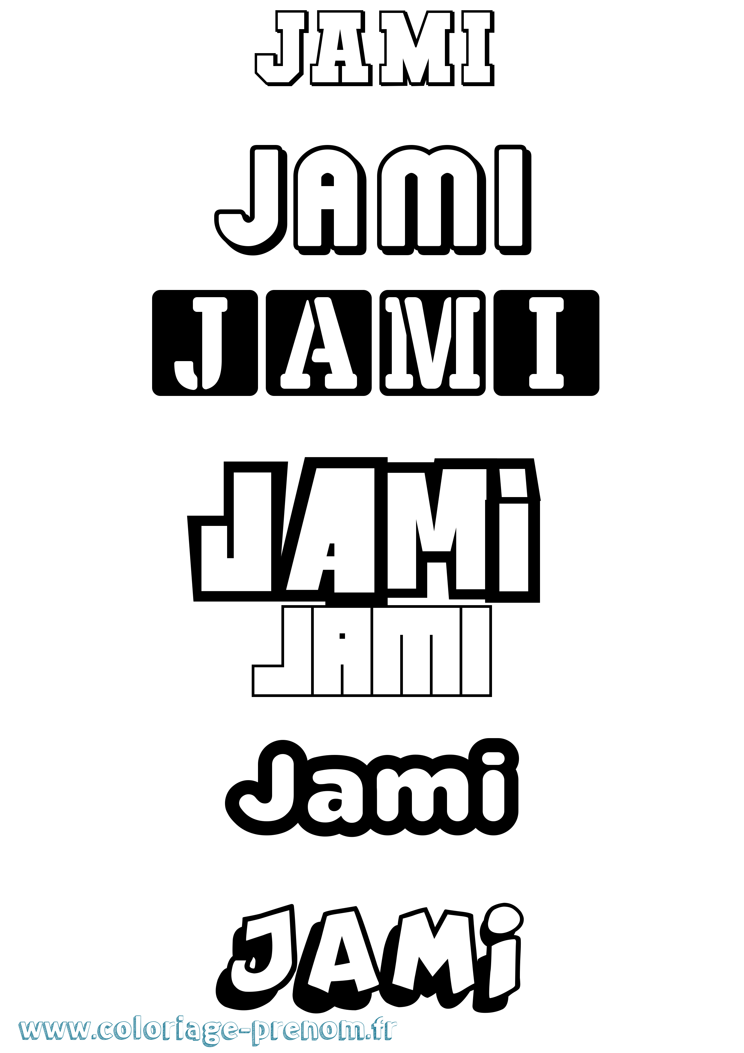 Coloriage Jami Simple Coloriage prénom Jami Simple