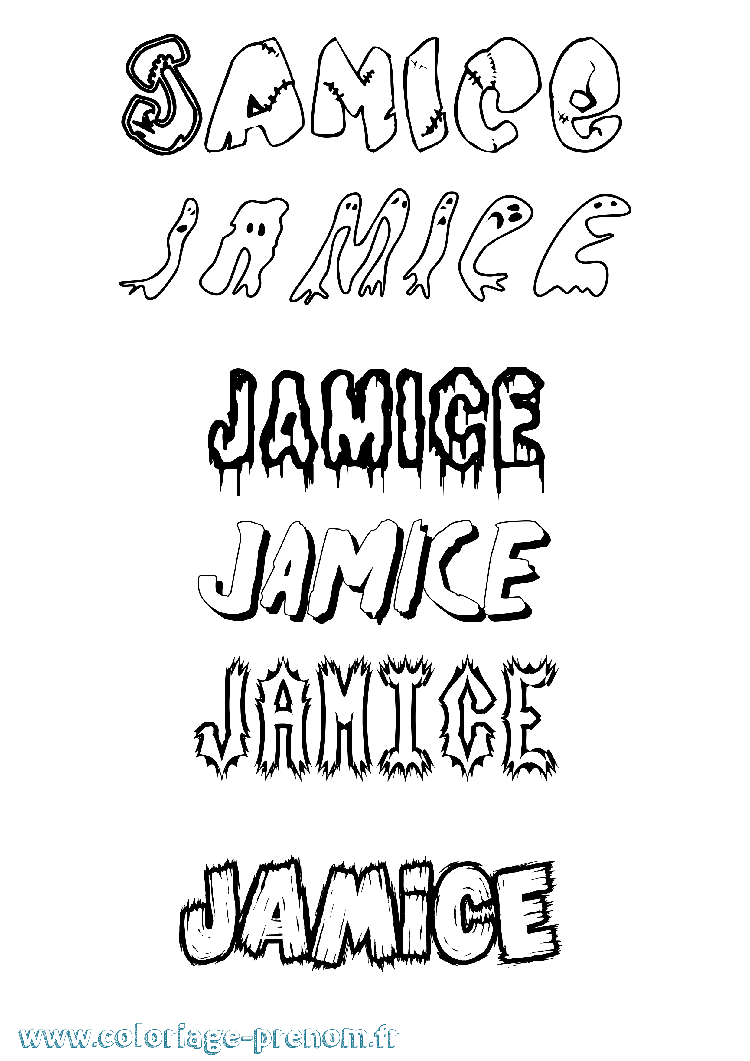 Coloriage Jamice Frisson Coloriage prénom Jamice Frisson