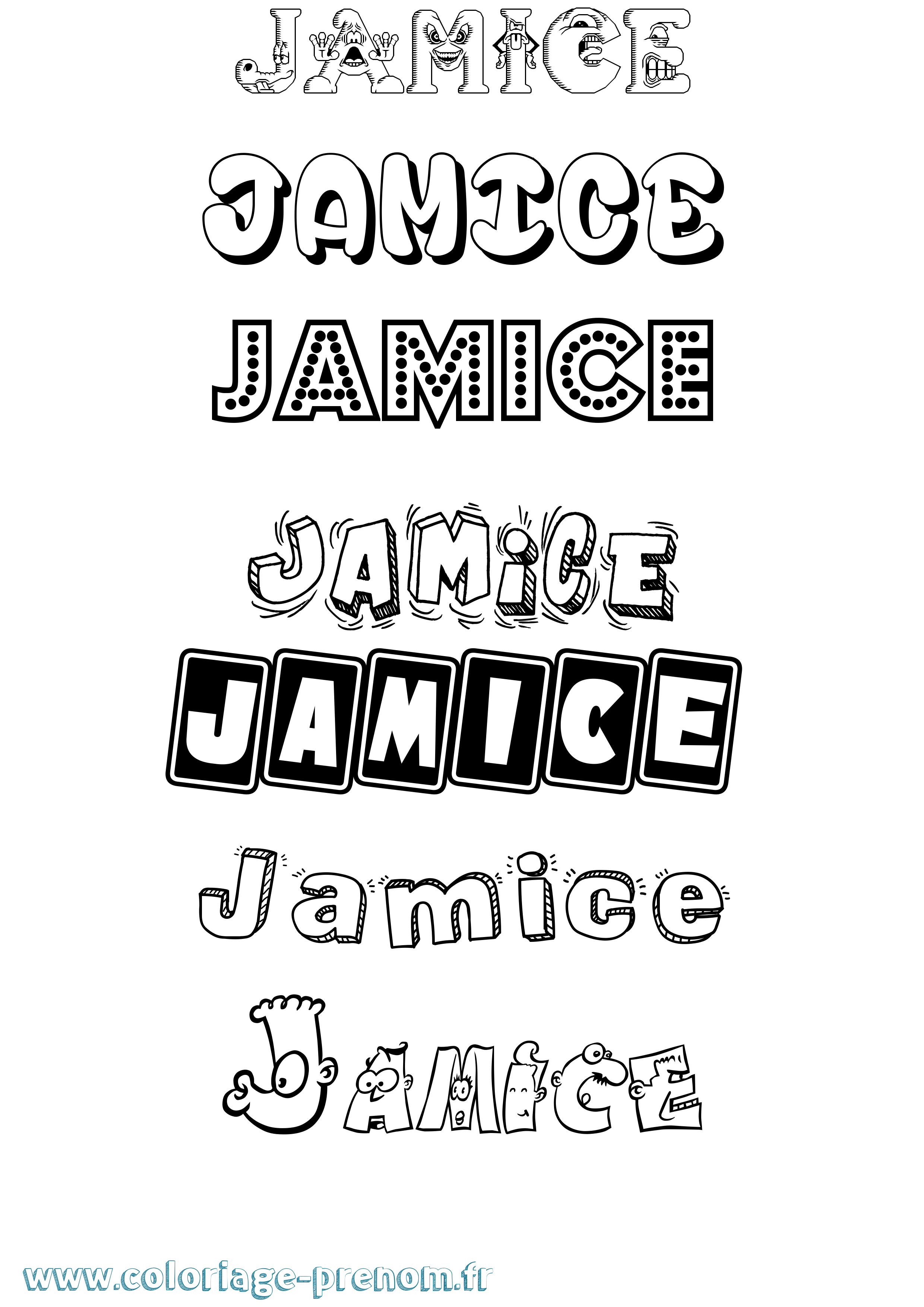 Coloriage Jamice Fun Coloriage prénom Jamice Fun