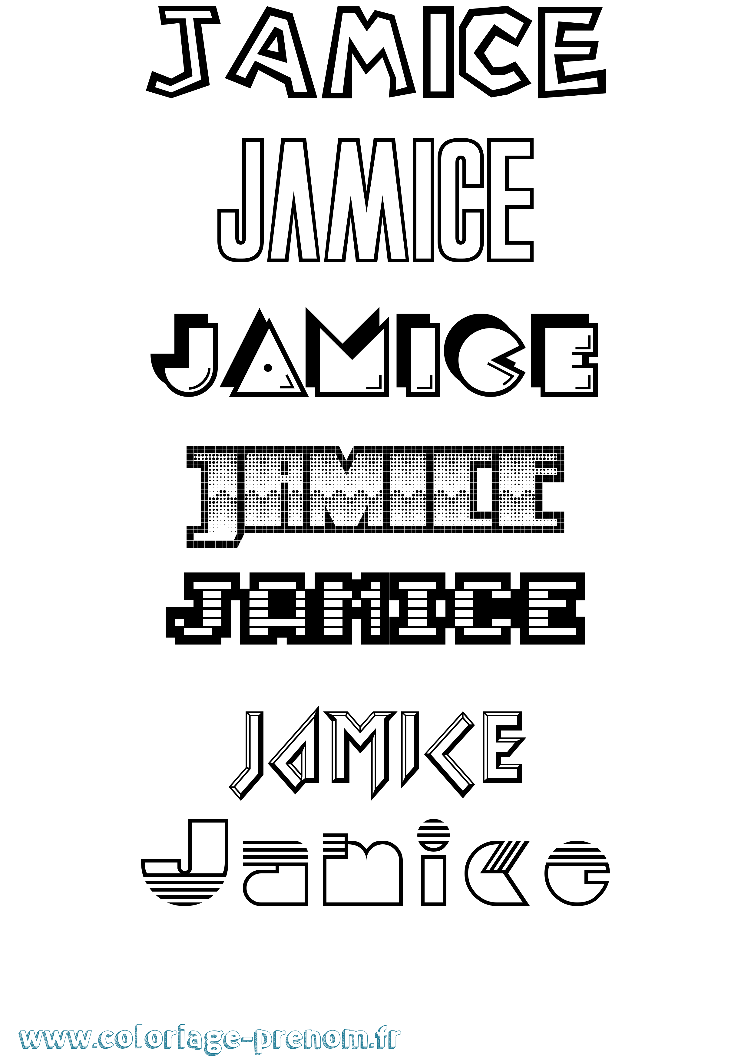 Coloriage Jamice Jeux Vidéos Coloriage prénom Jamice Jeux Vidéos