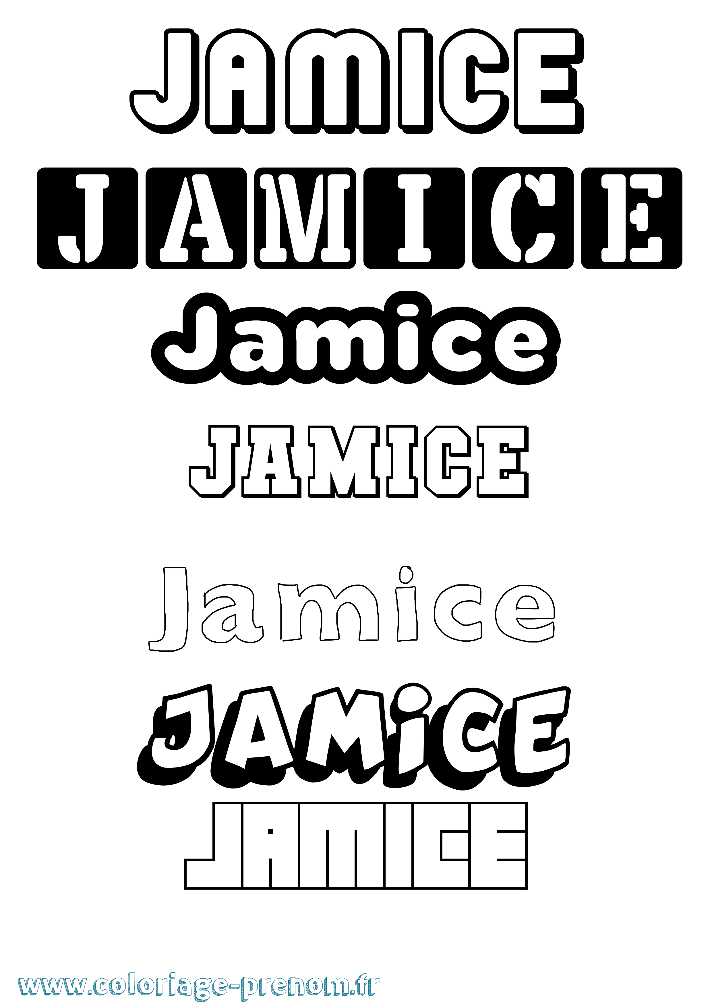 Coloriage Jamice Simple Coloriage prénom Jamice Simple