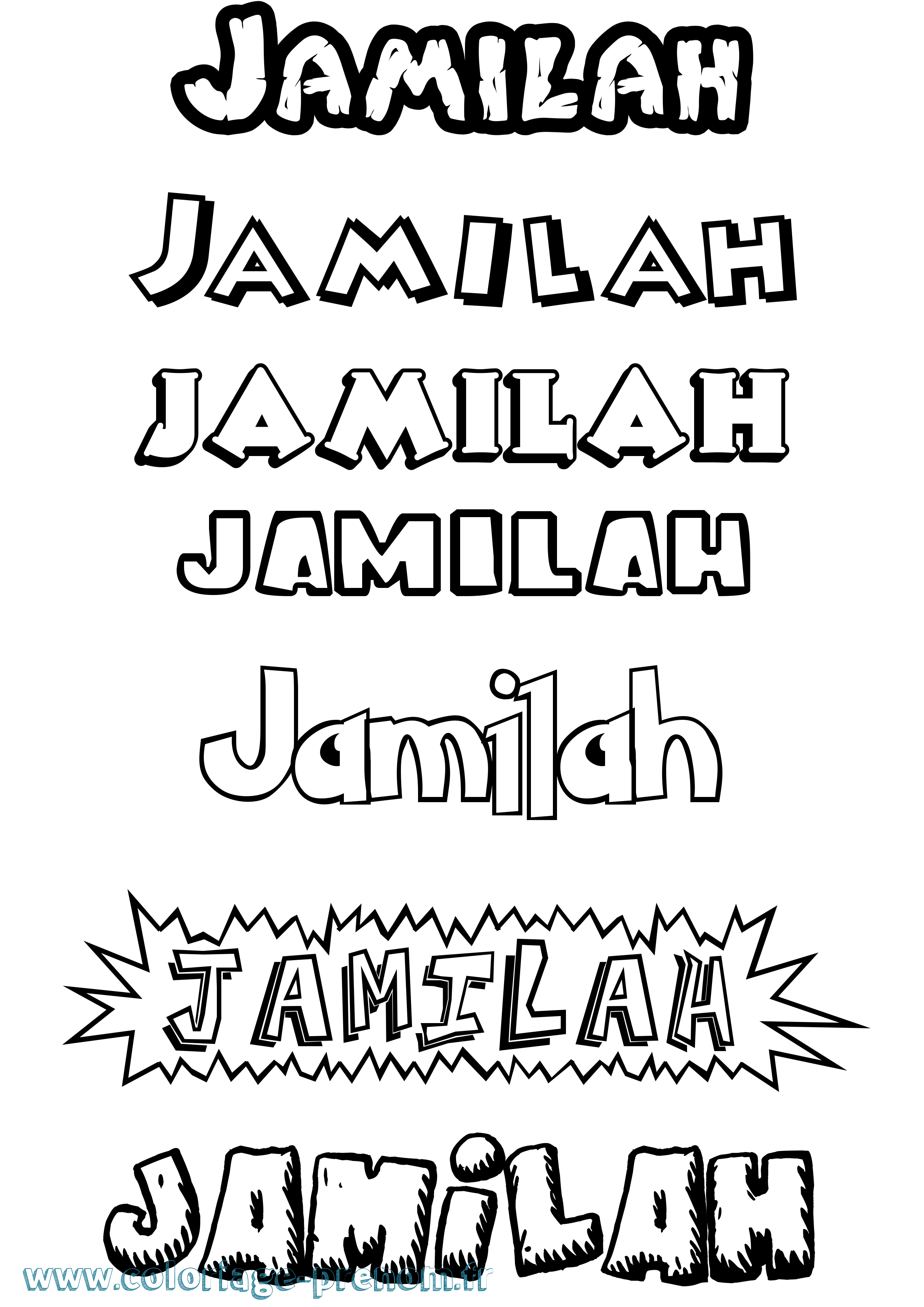 Coloriage Jamilah Dessin Animé Coloriage prénom Jamilah Dessin Animé