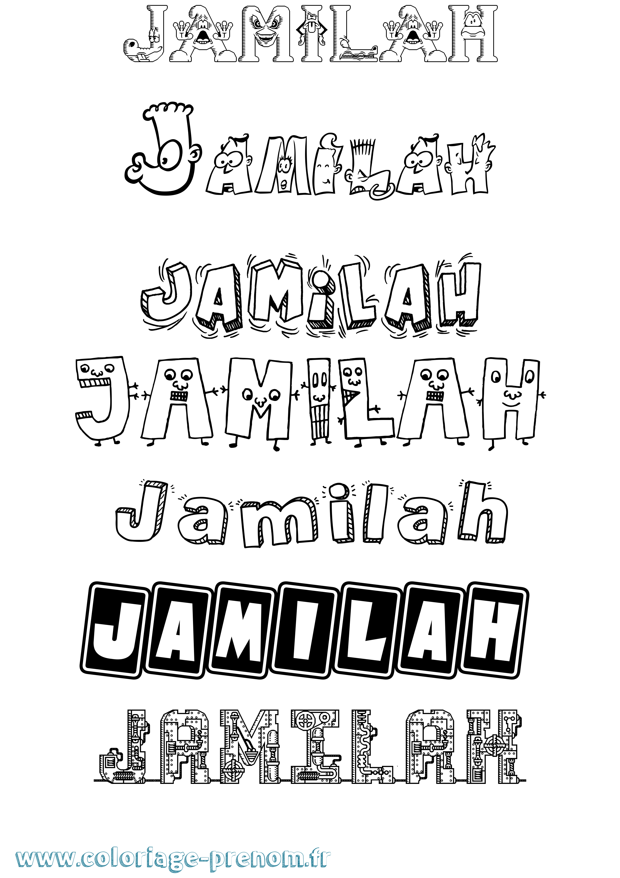 Coloriage Jamilah Fun Coloriage prénom Jamilah Fun