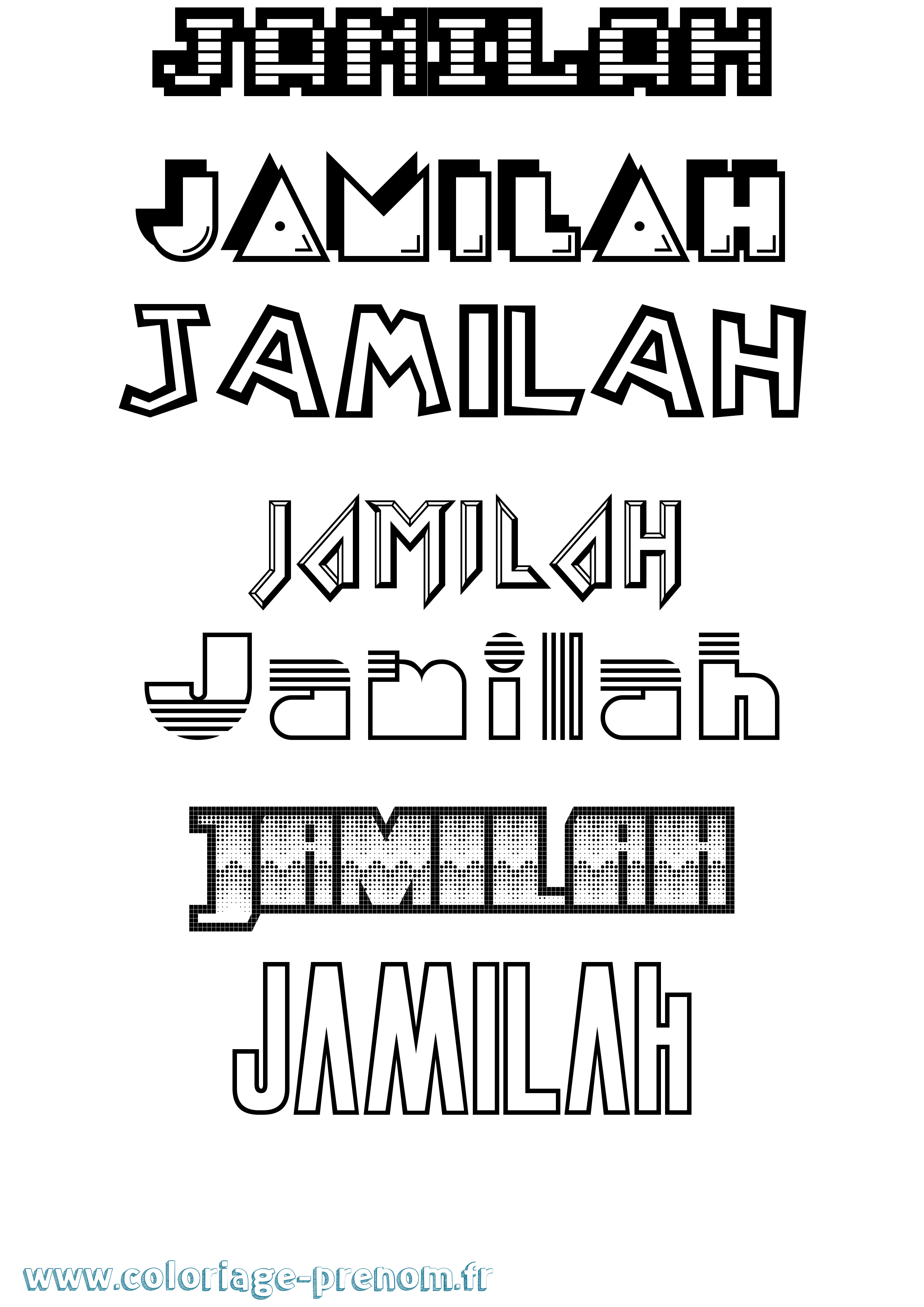 Coloriage Jamilah Jeux Vidéos Coloriage prénom Jamilah Jeux Vidéos