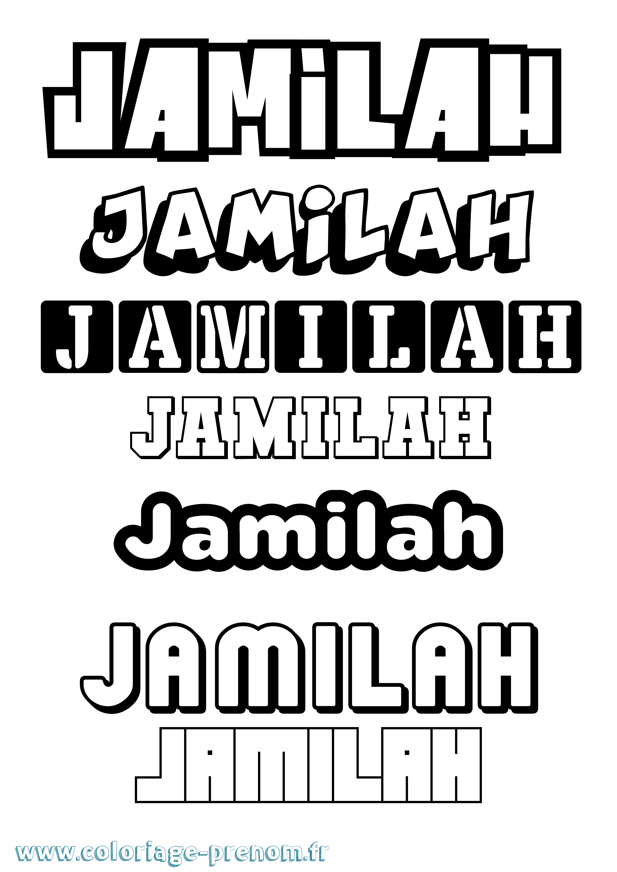 Coloriage Jamilah Simple Coloriage prénom Jamilah Simple