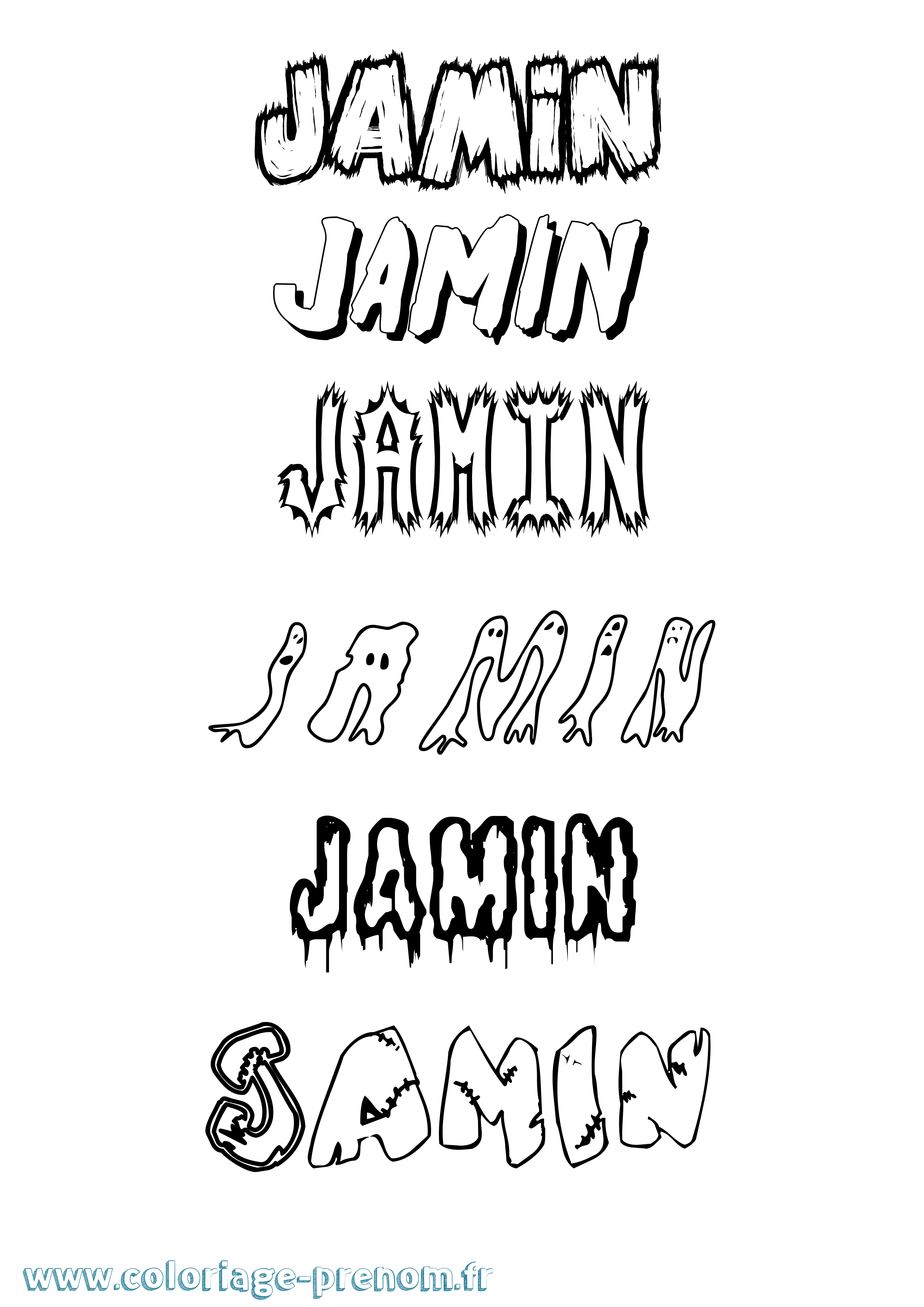 Coloriage Jamin Frisson Coloriage prénom Jamin Frisson
