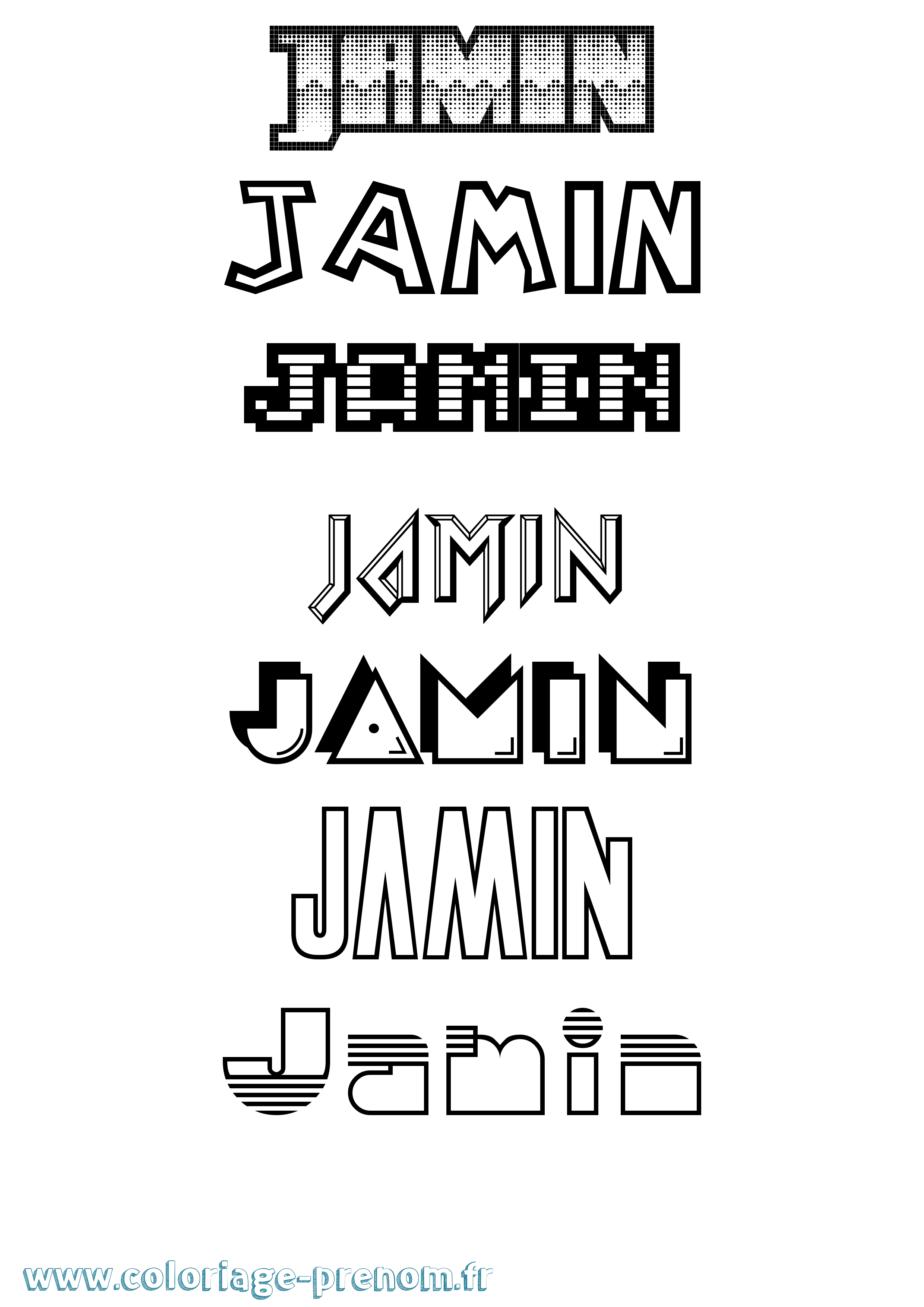 Coloriage Jamin Jeux Vidéos Coloriage prénom Jamin Jeux Vidéos