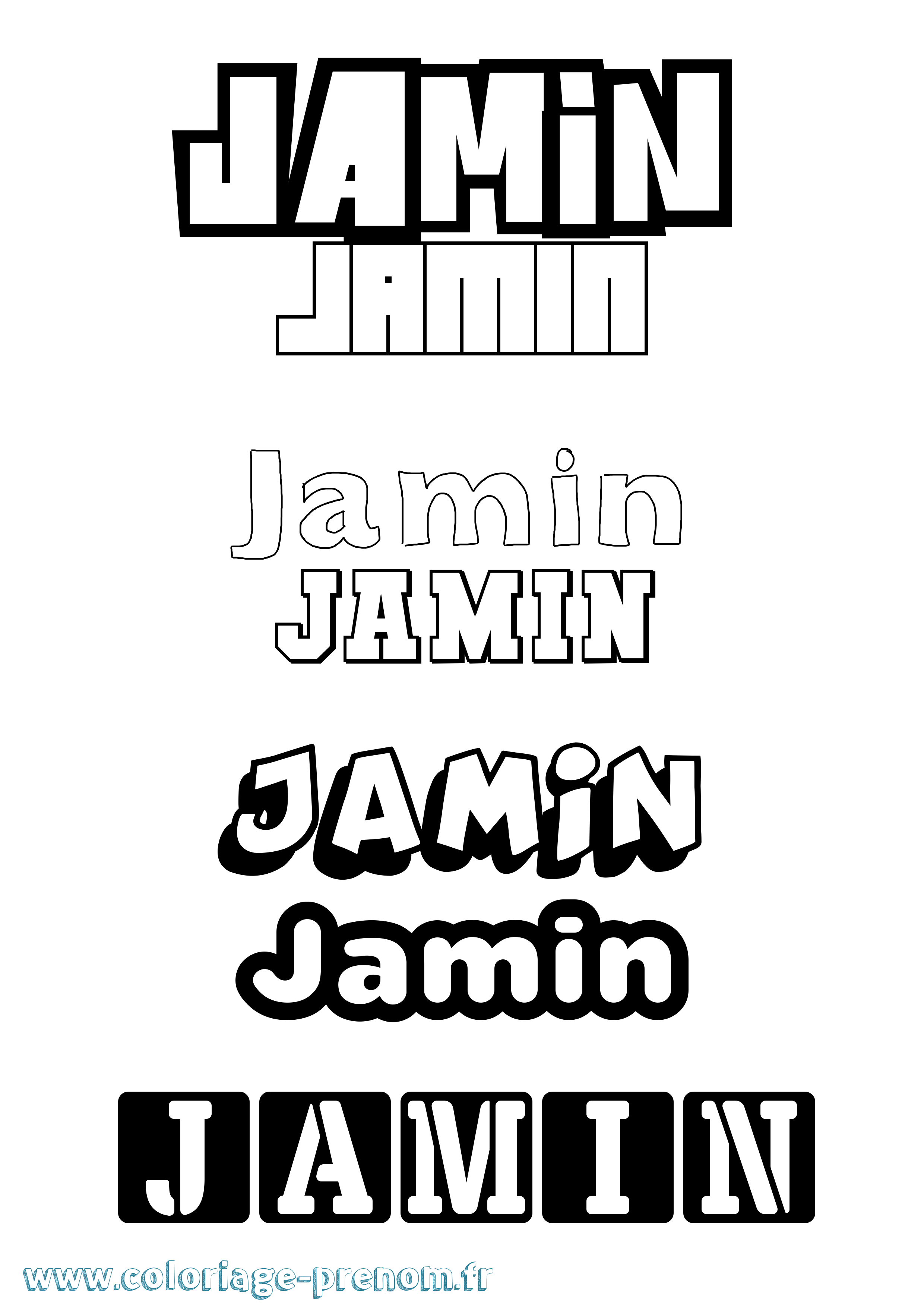 Coloriage Jamin Simple Coloriage prénom Jamin Simple