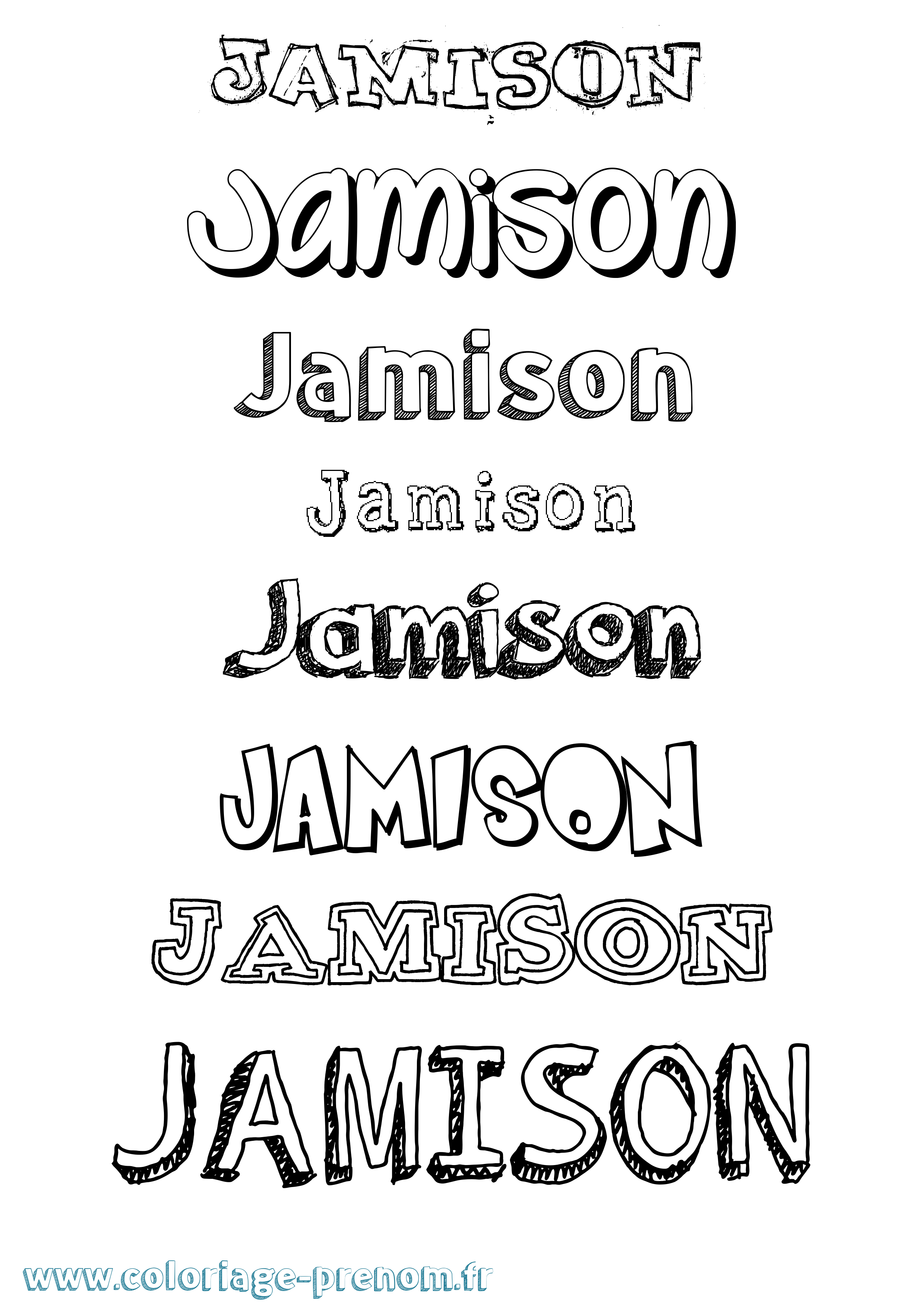 Coloriage Jamison Dessiné Coloriage prénom Jamison Dessiné