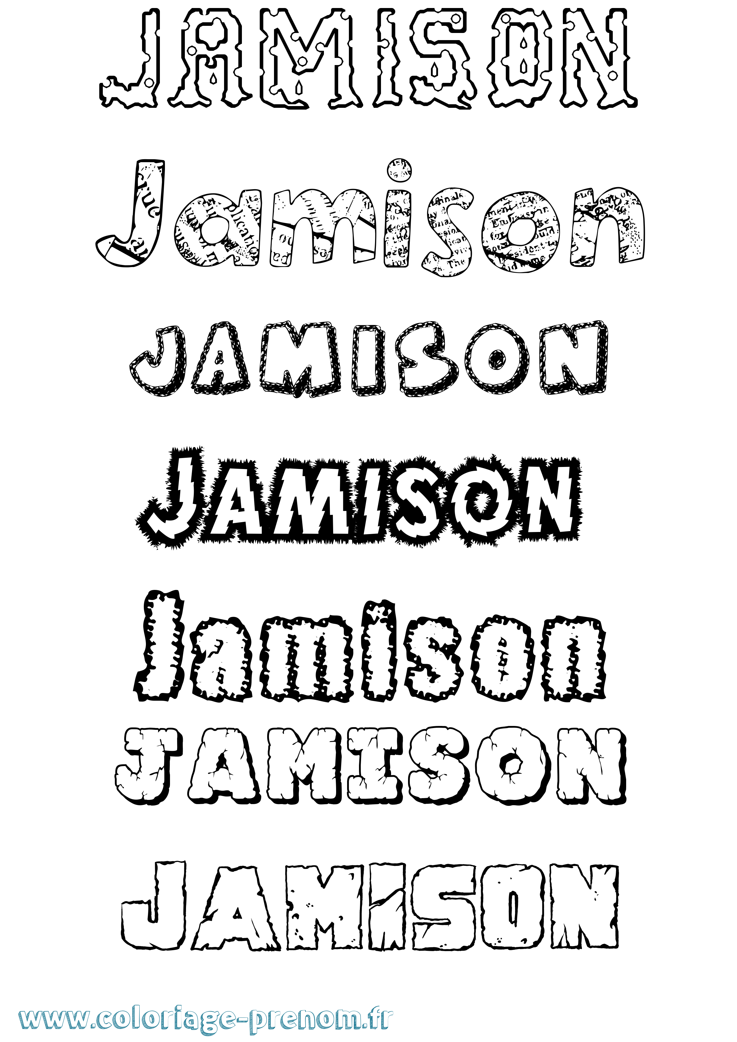 Coloriage Jamison Destructuré Coloriage prénom Jamison Destructuré