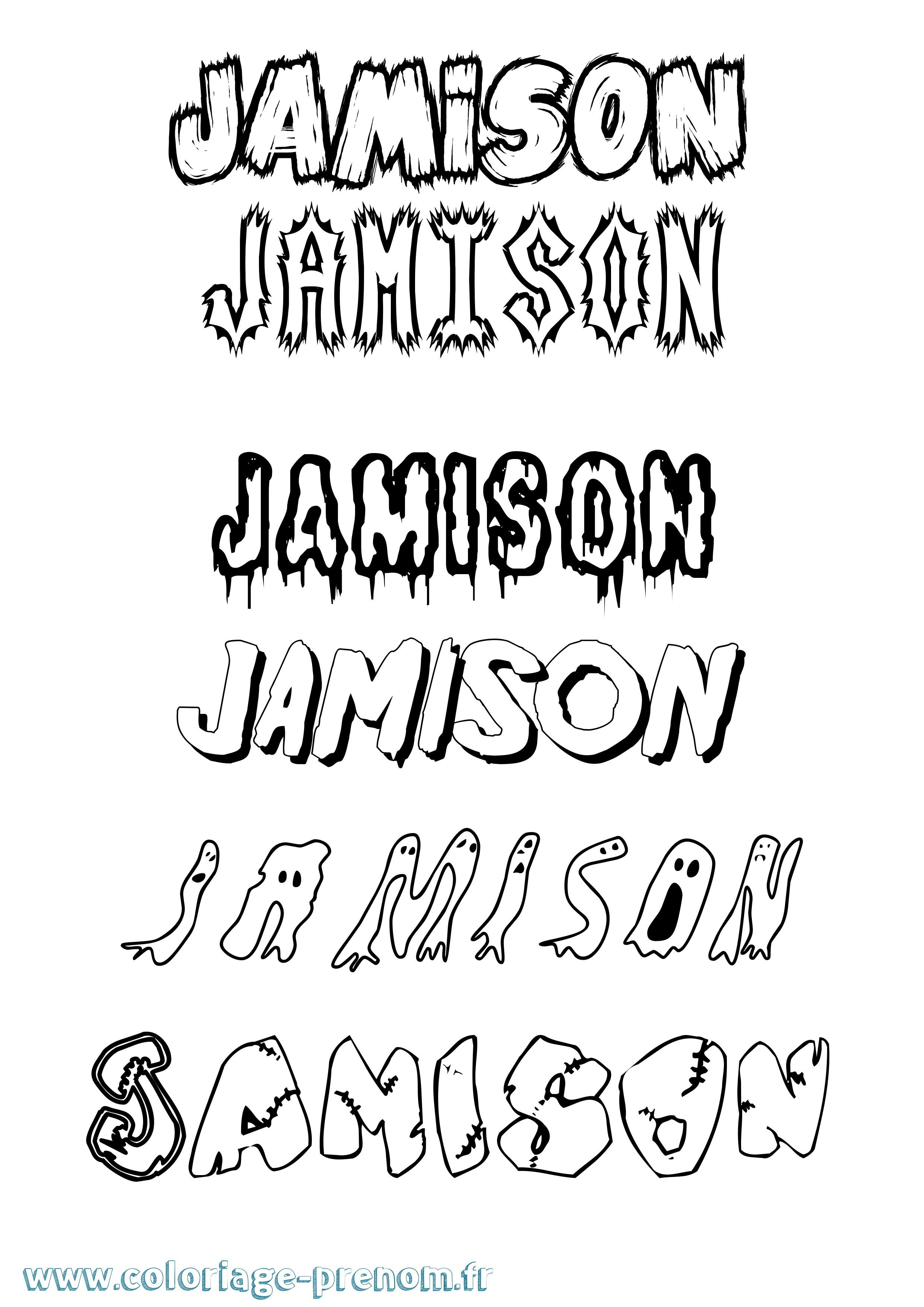 Coloriage Jamison Frisson Coloriage prénom Jamison Frisson