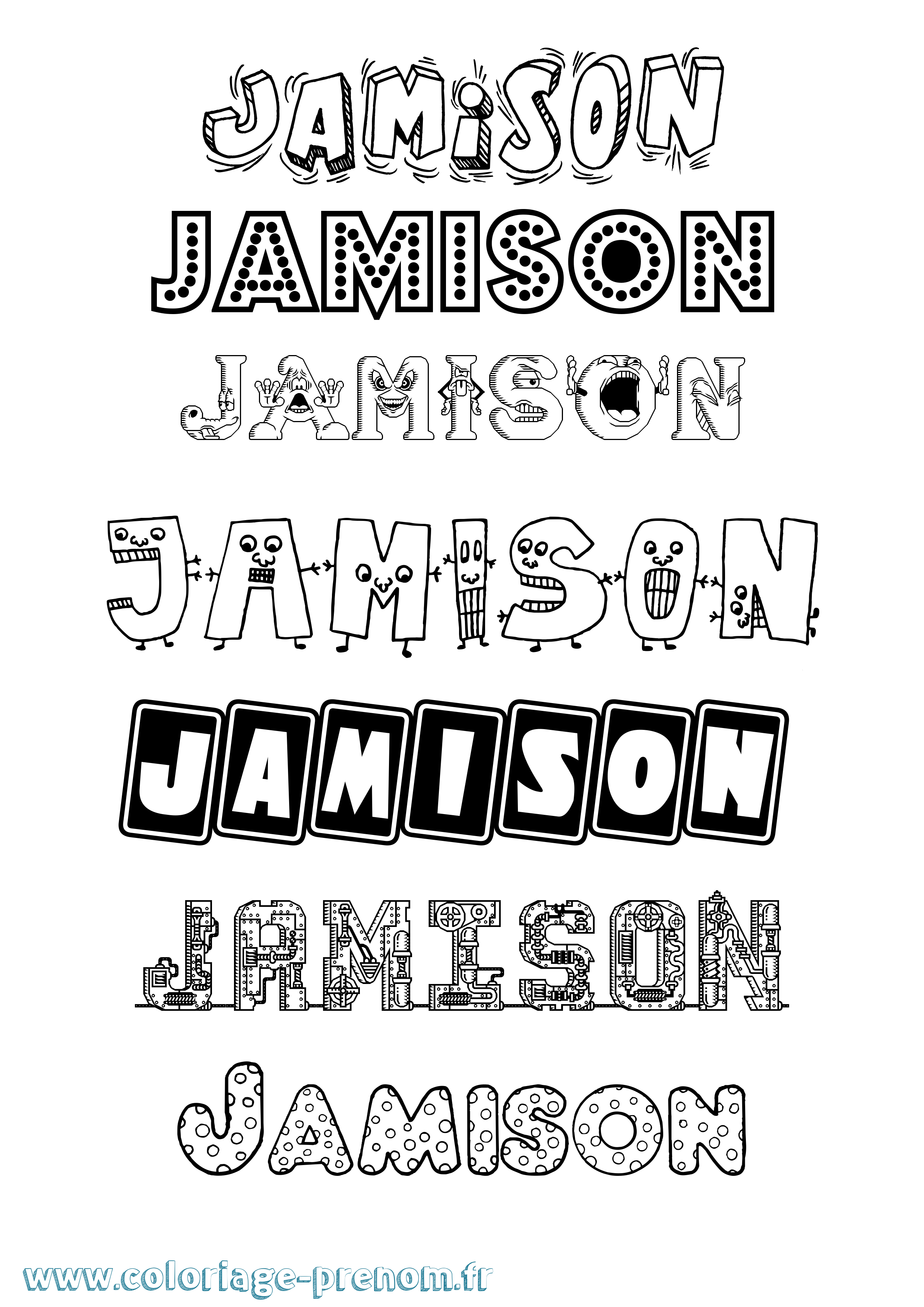 Coloriage Jamison Fun Coloriage prénom Jamison Fun