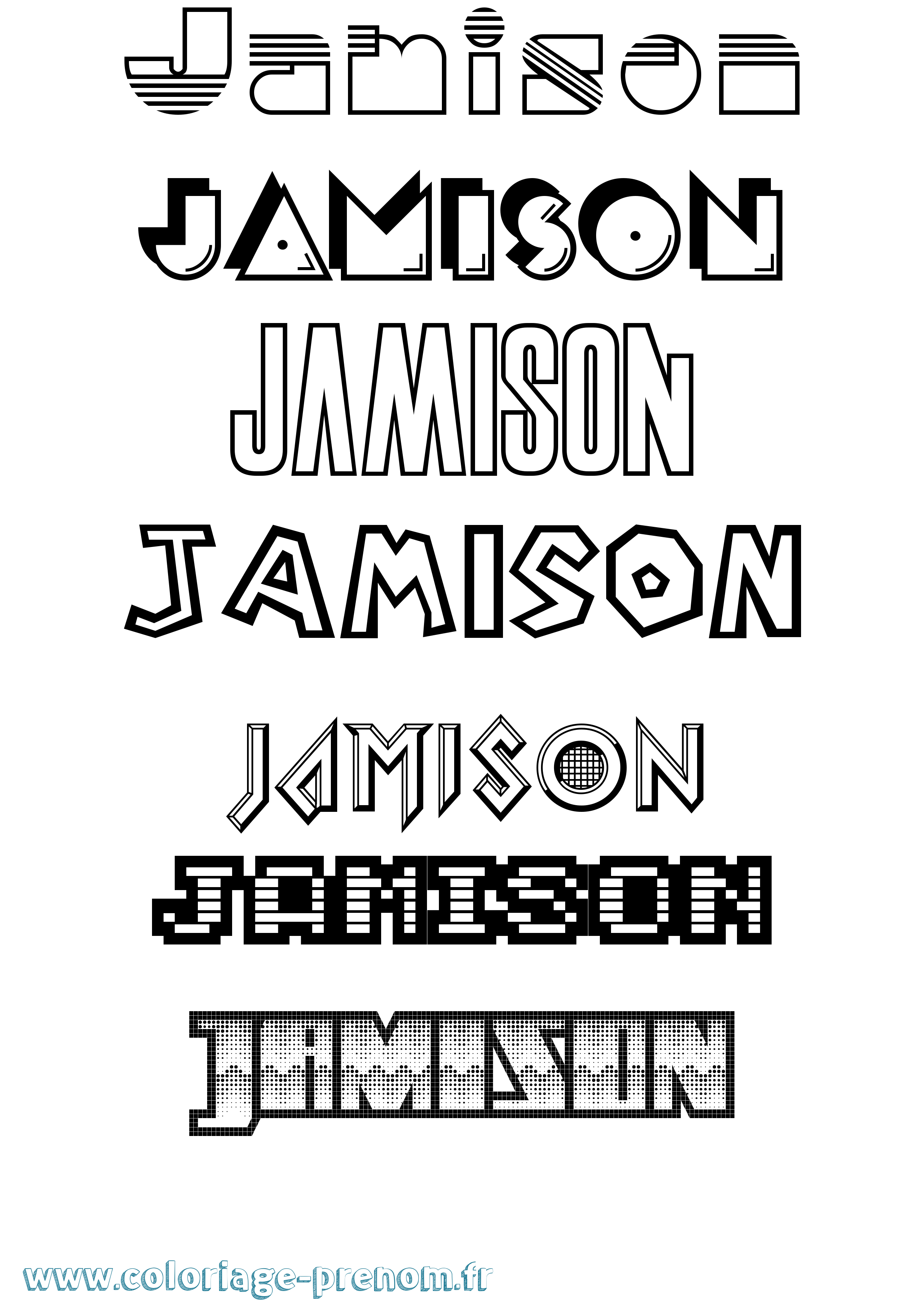 Coloriage Jamison Jeux Vidéos Coloriage prénom Jamison Jeux Vidéos