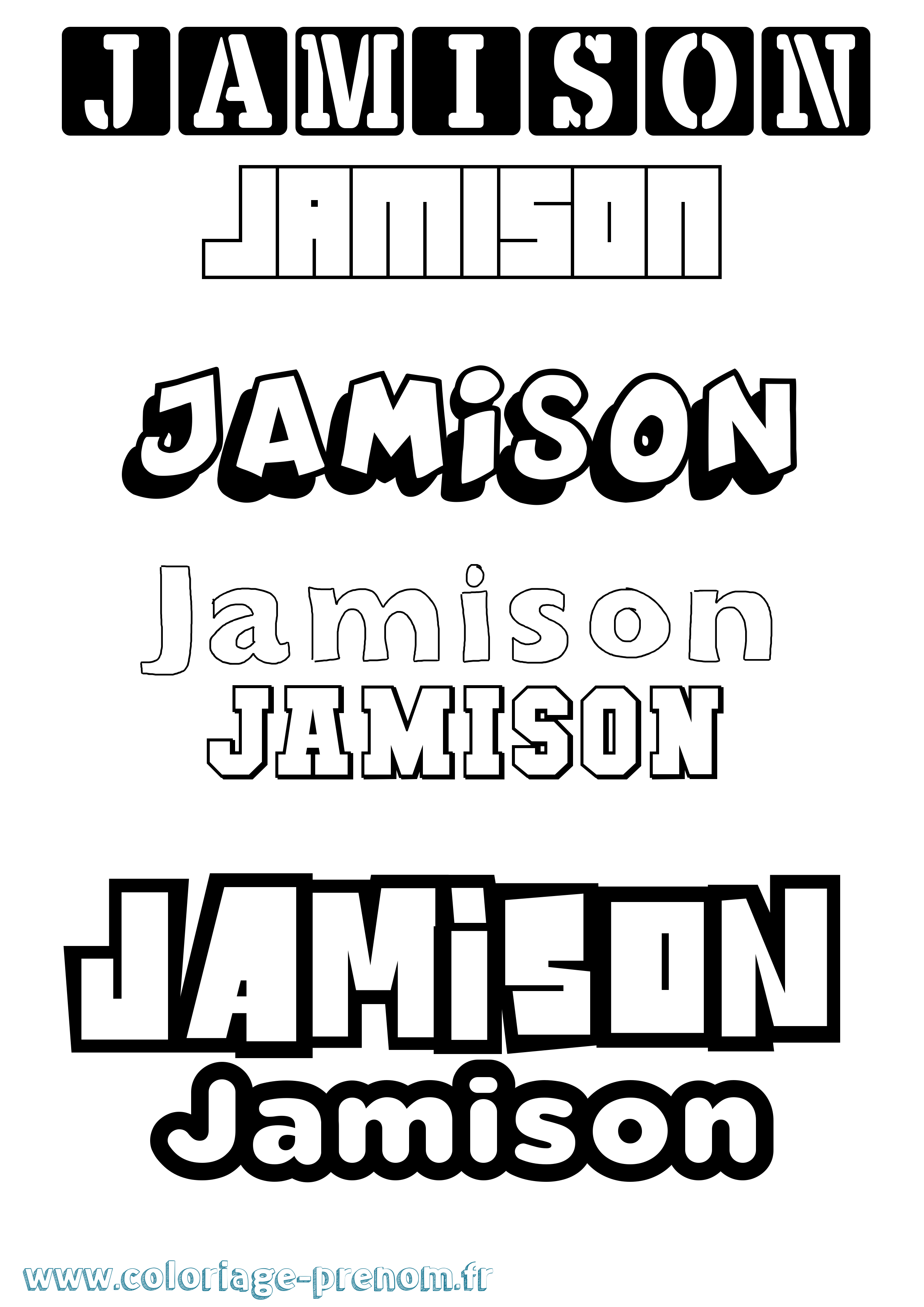 Coloriage Jamison Simple Coloriage prénom Jamison Simple