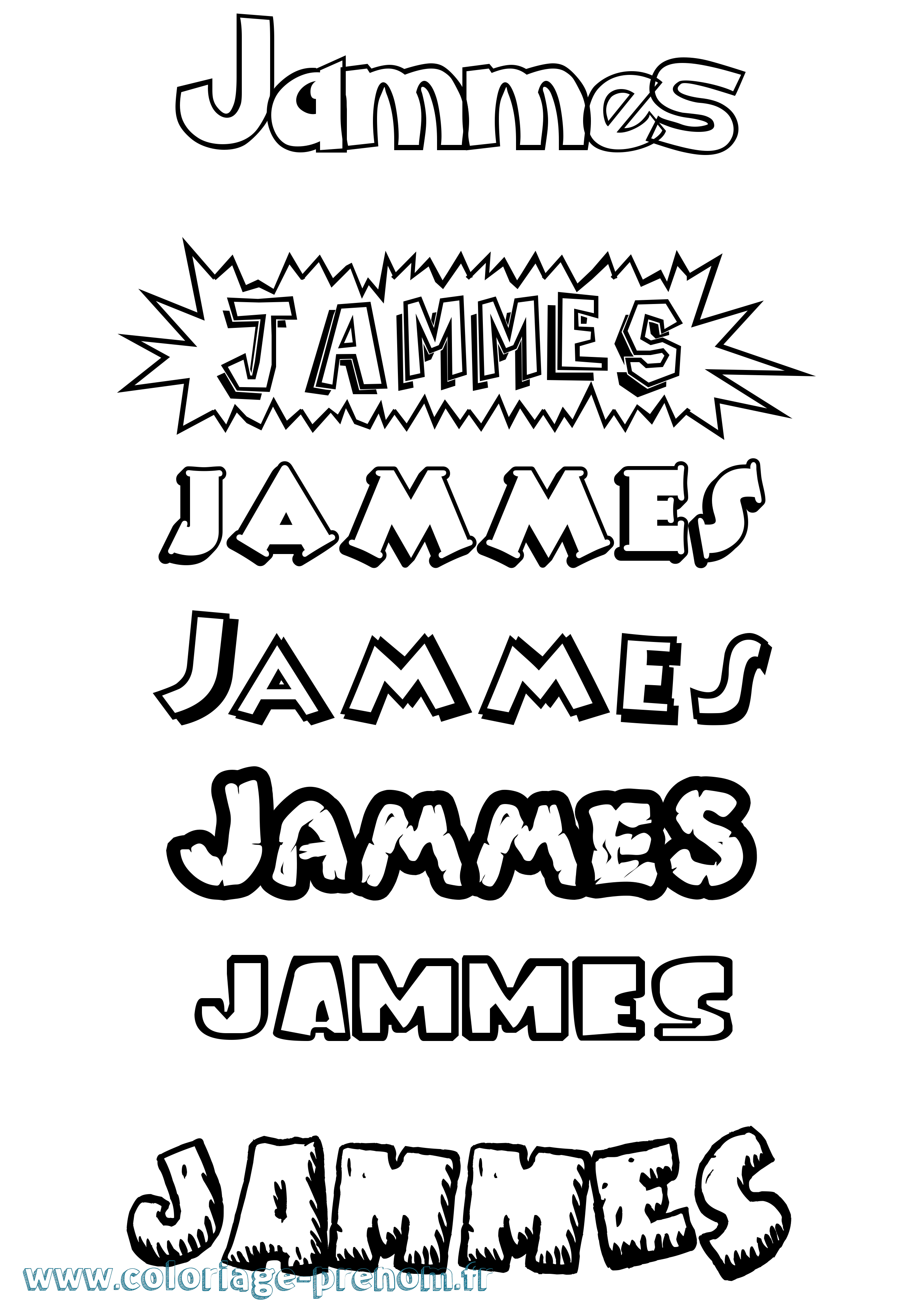 Coloriage Jammes Dessin Animé Coloriage prénom Jammes Dessin Animé