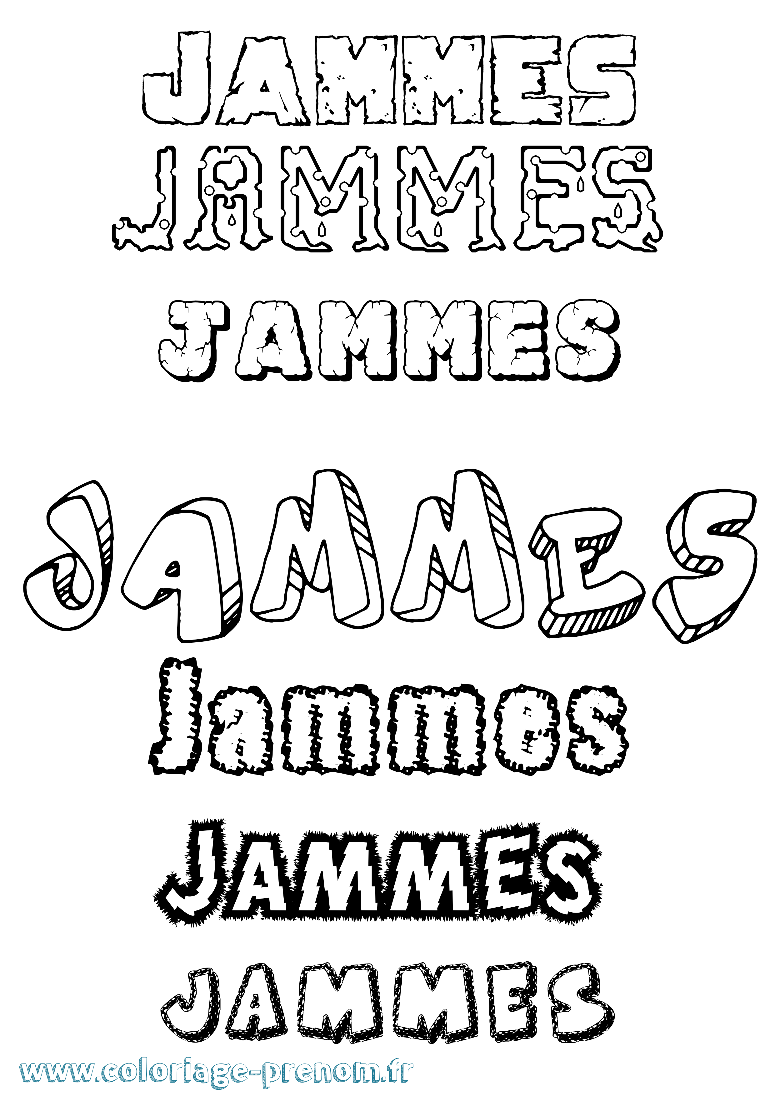 Coloriage Jammes Destructuré Coloriage prénom Jammes Destructuré