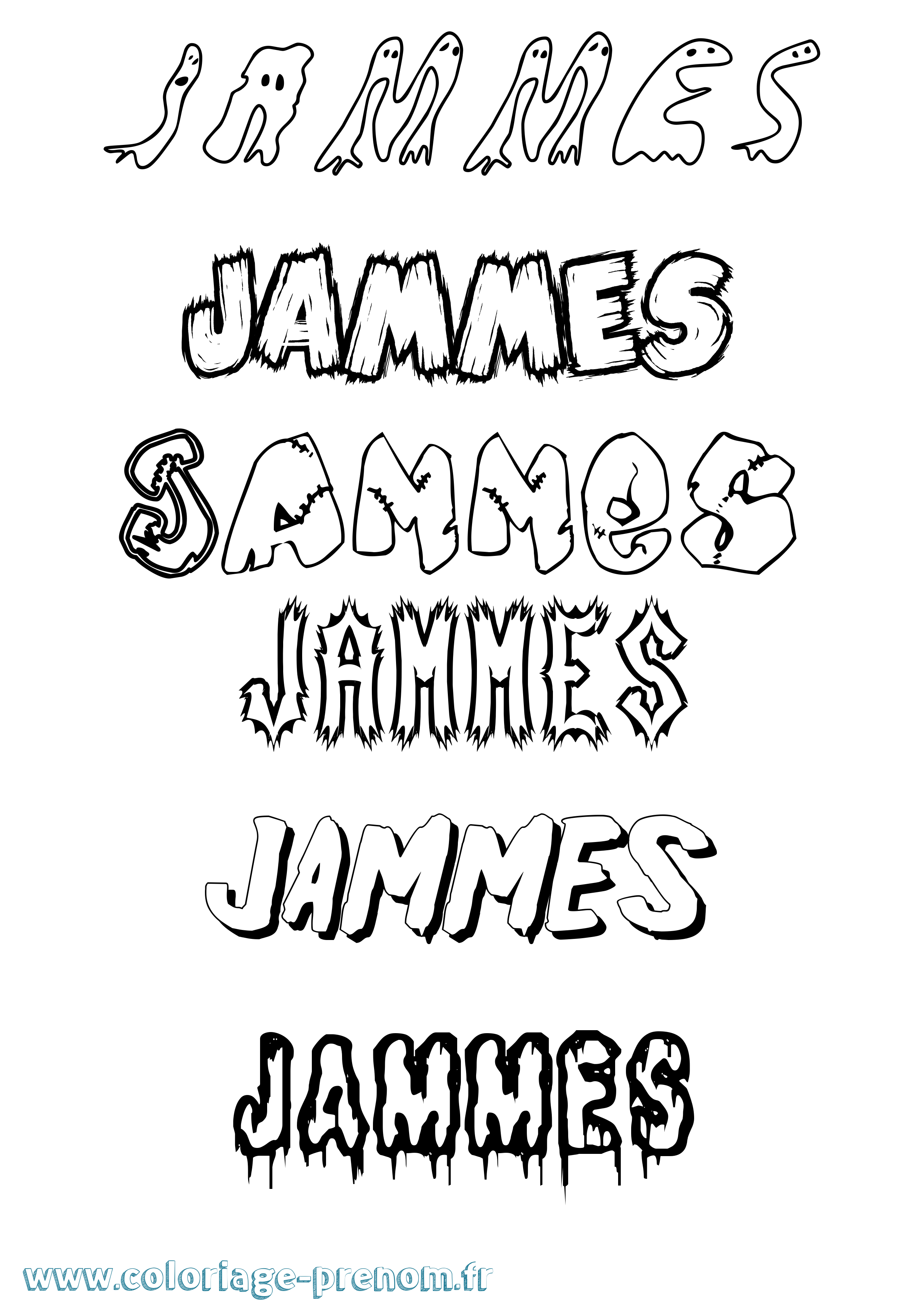 Coloriage Jammes Frisson Coloriage prénom Jammes Frisson
