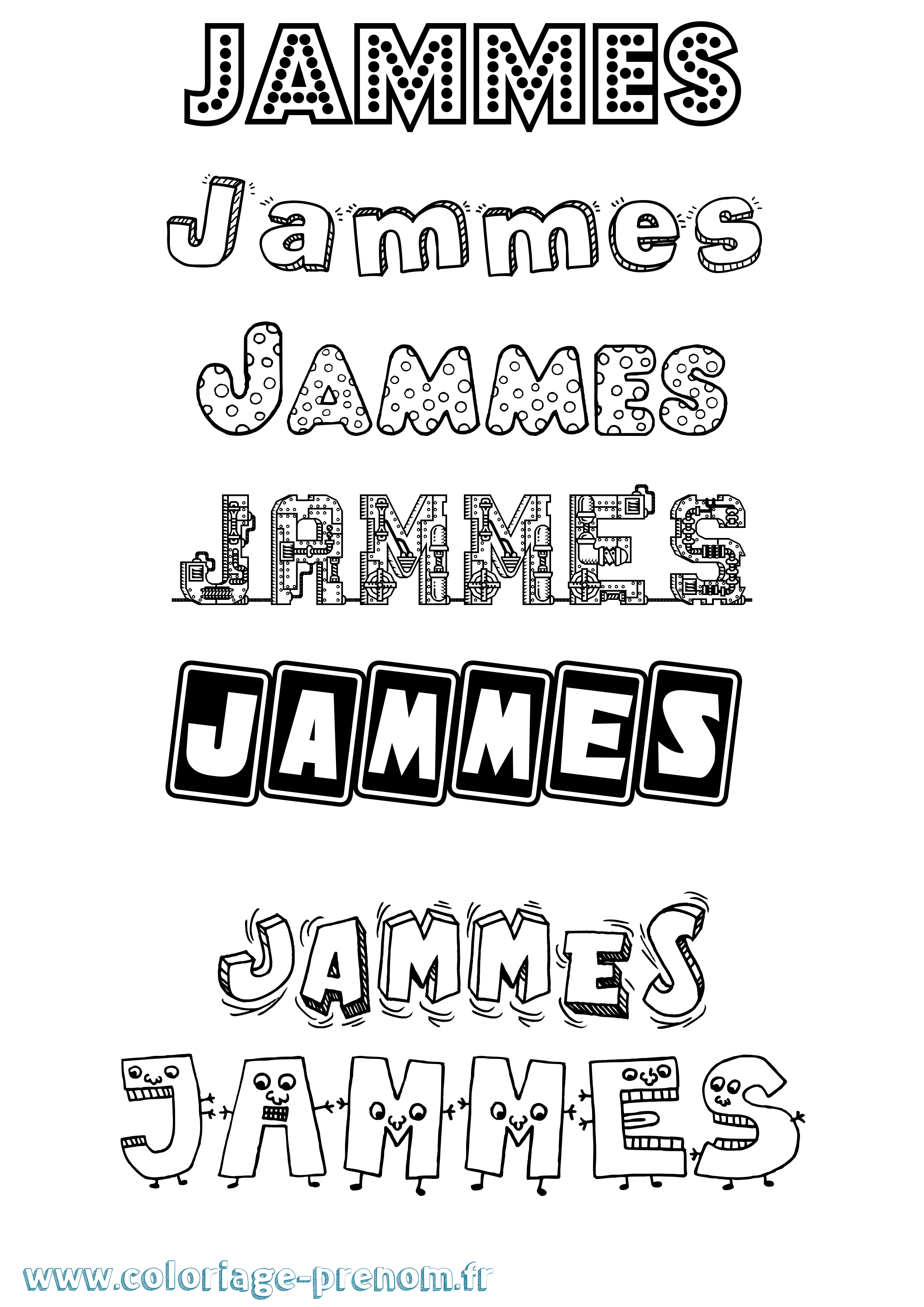 Coloriage Jammes Fun Coloriage prénom Jammes Fun