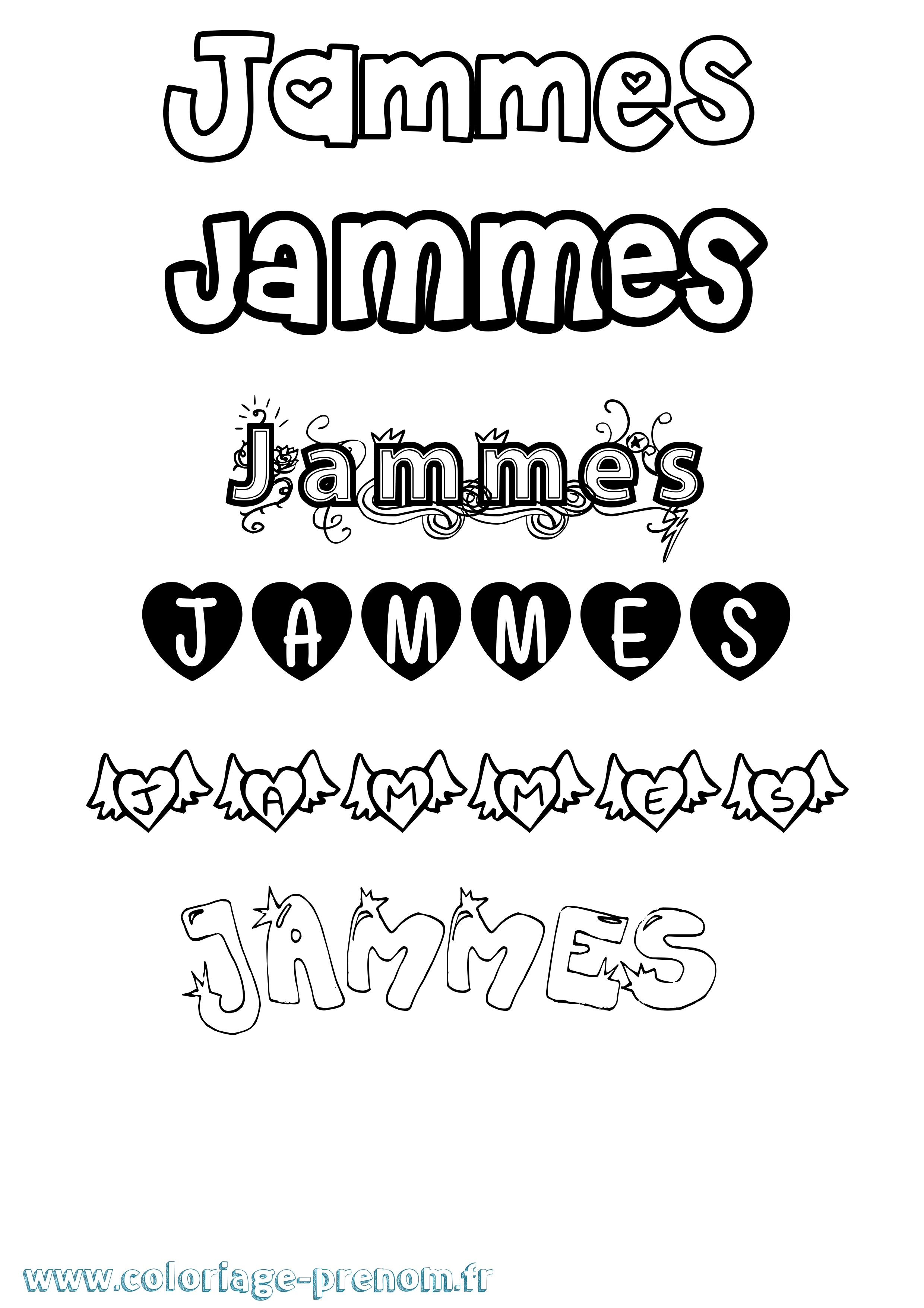 Coloriage Jammes Girly Coloriage prénom Jammes Girly