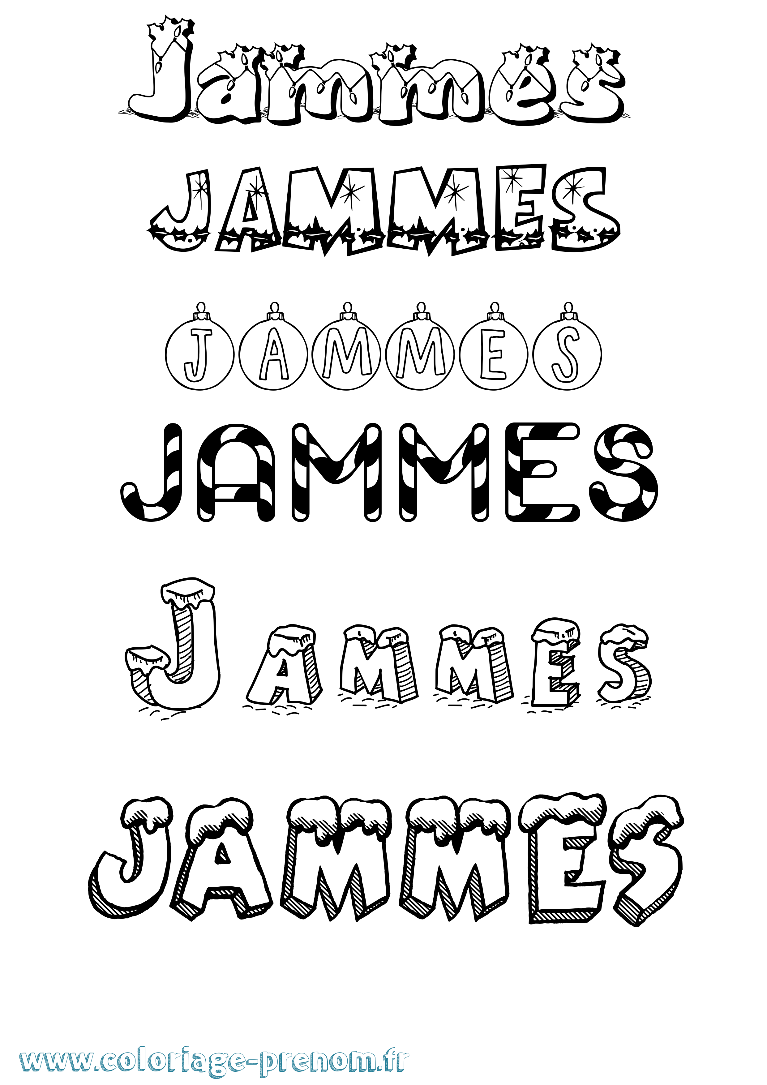 Coloriage Jammes Noël Coloriage prénom Jammes Noël