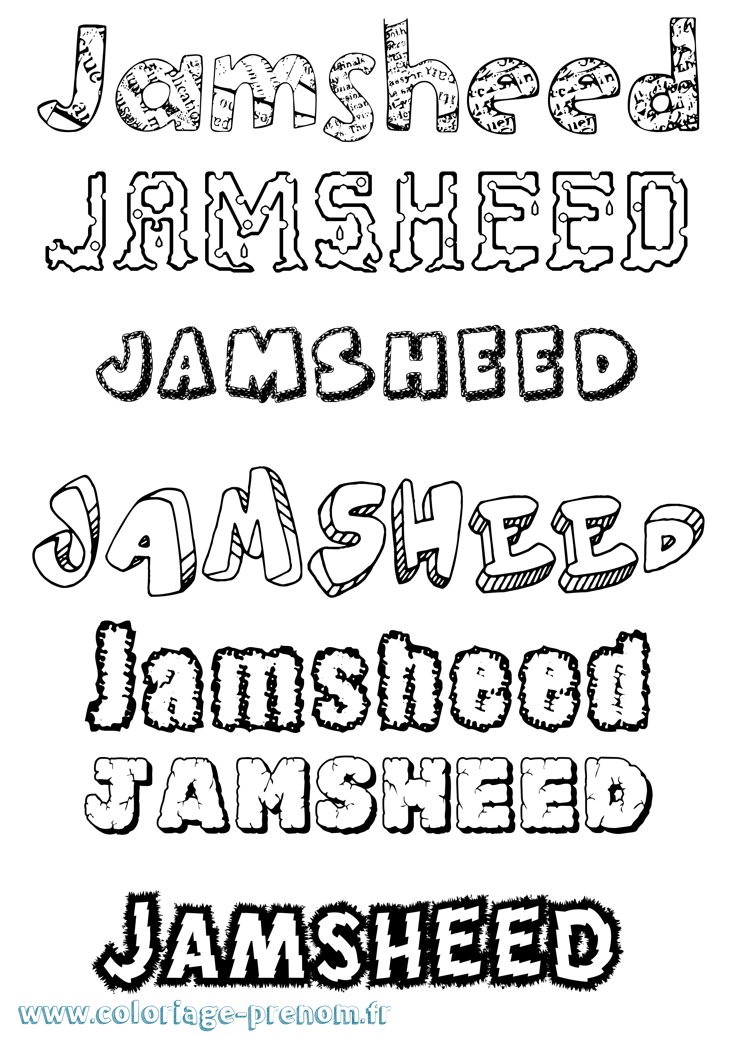 Coloriage Jamsheed Destructuré Coloriage prénom Jamsheed Destructuré
