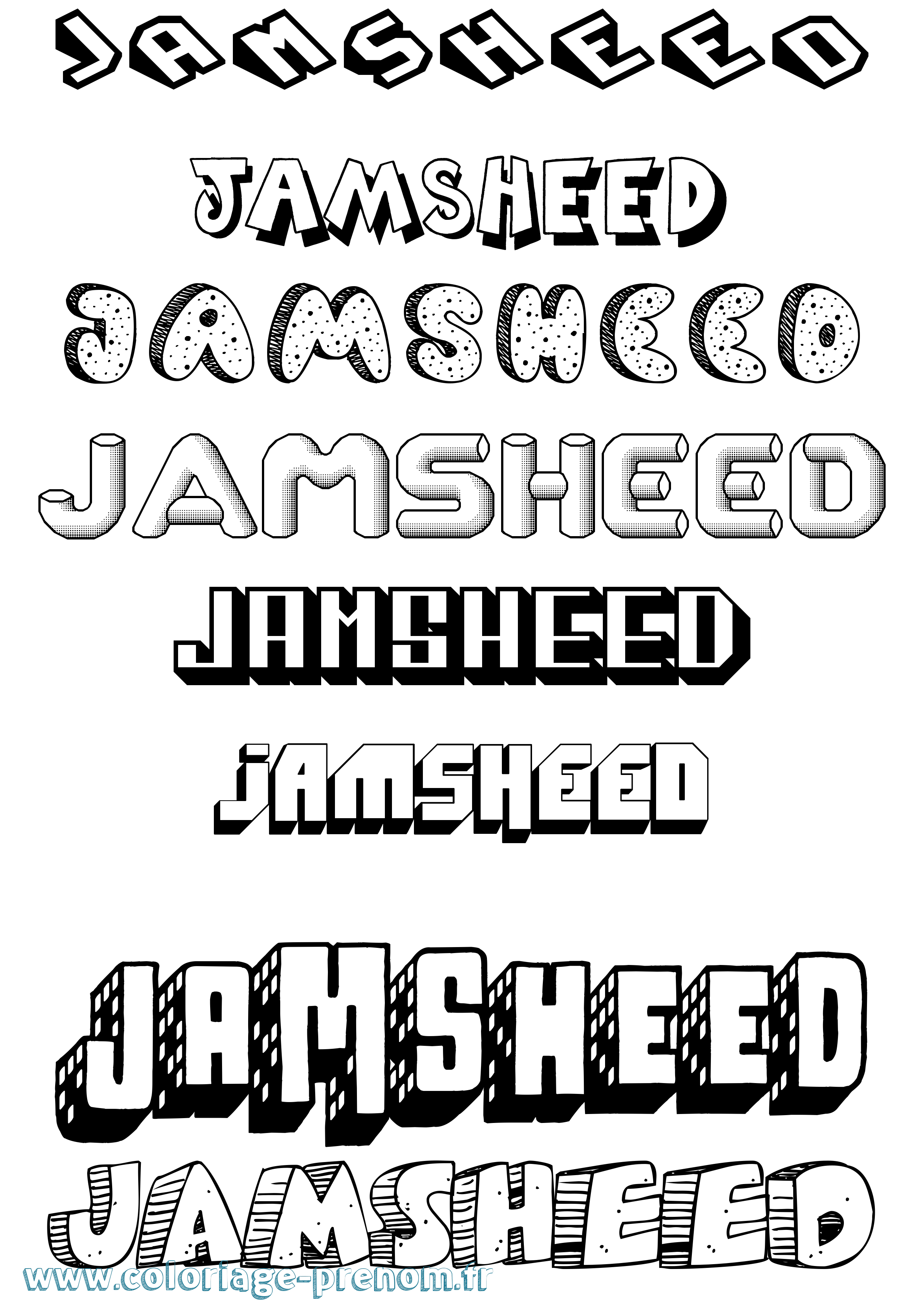 Coloriage Jamsheed Effet 3D Coloriage prénom Jamsheed Effet 3D