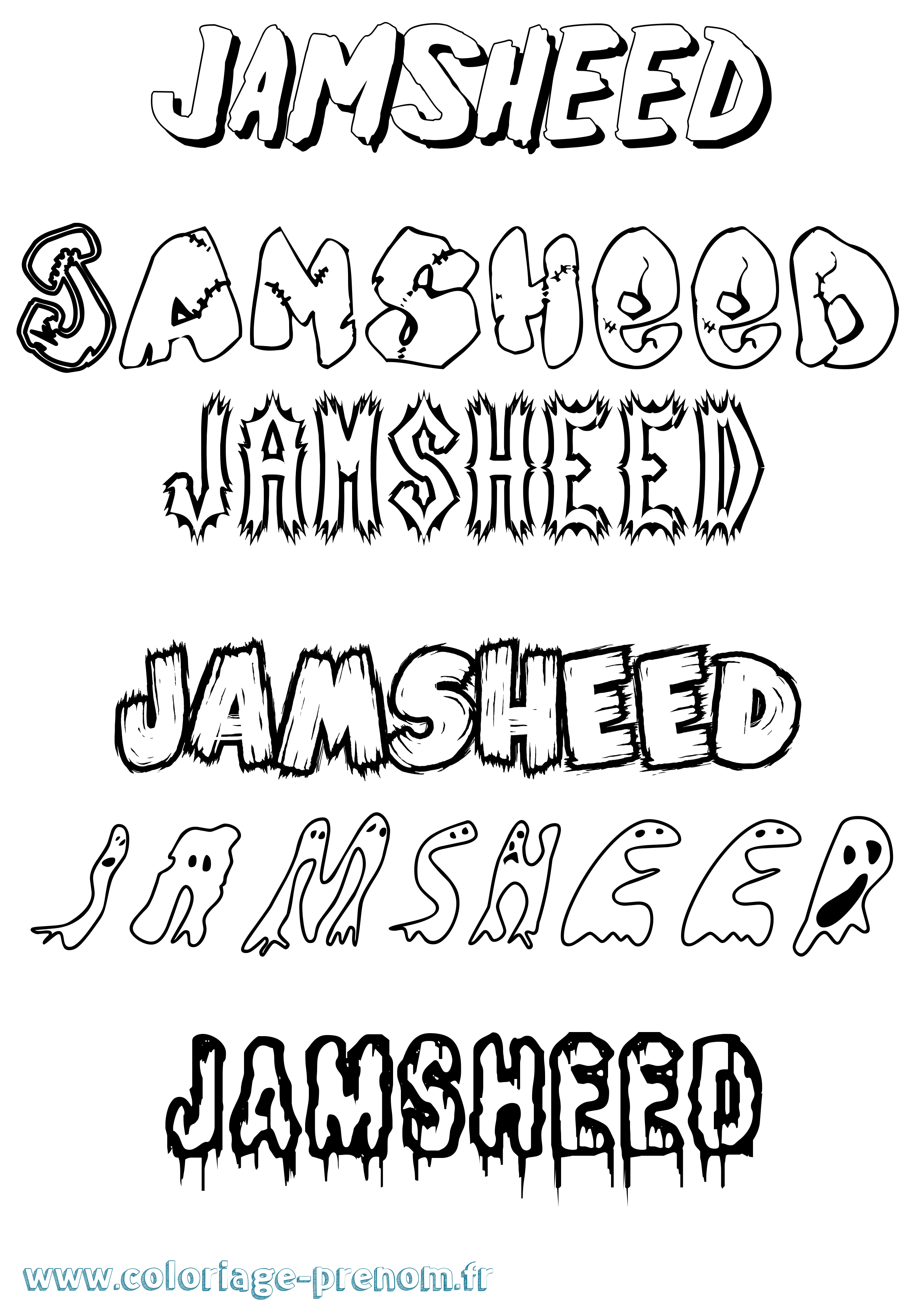 Coloriage Jamsheed Frisson Coloriage prénom Jamsheed Frisson