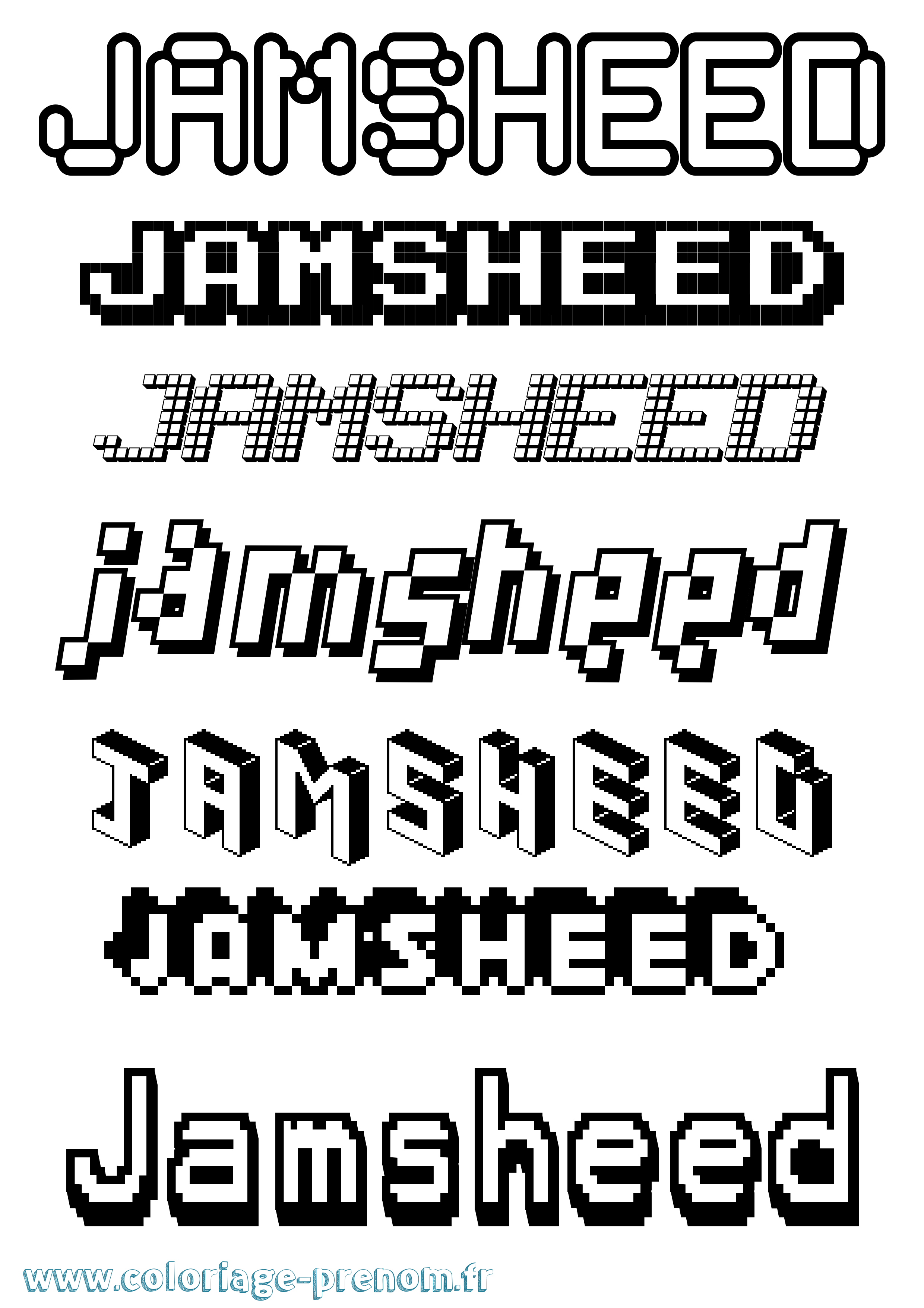 Coloriage Jamsheed Pixel Coloriage prénom Jamsheed Pixel