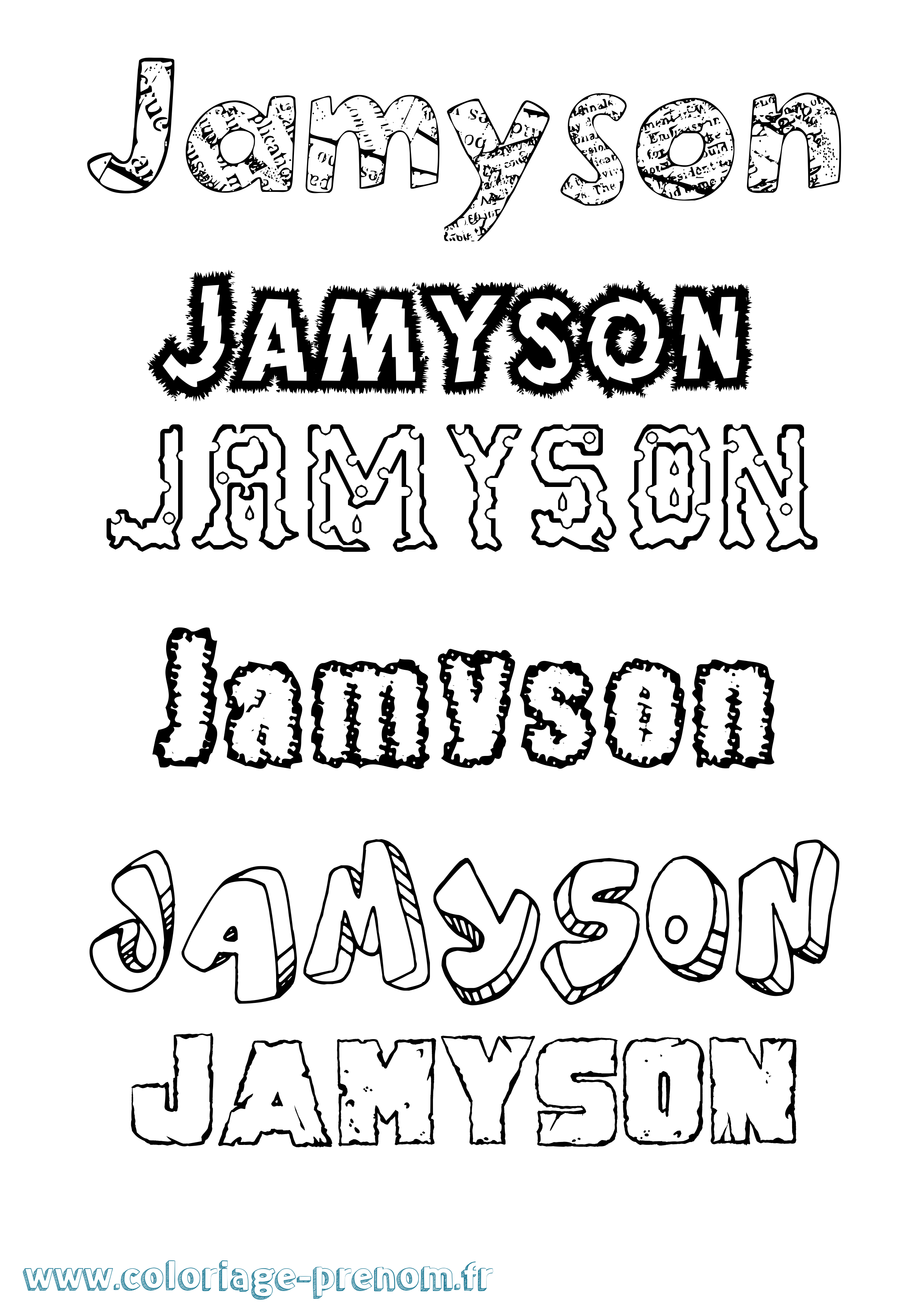 Coloriage Jamyson Destructuré Coloriage prénom Jamyson Destructuré