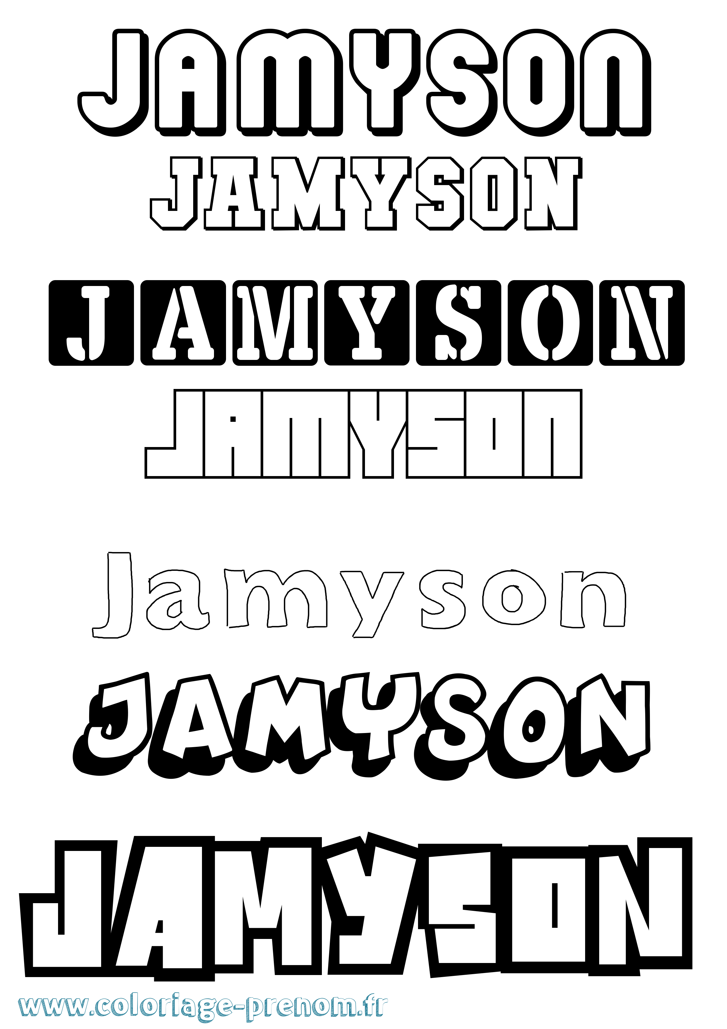 Coloriage Jamyson Simple Coloriage prénom Jamyson Simple
