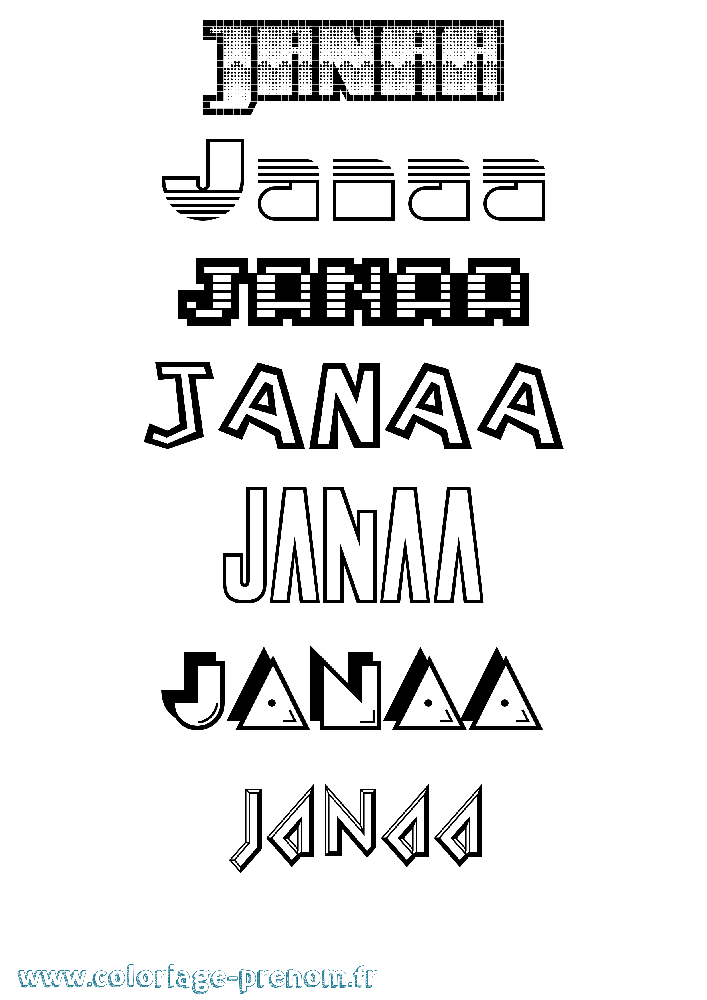 Coloriage Janaa Jeux Vidéos Coloriage prénom Janaa Jeux Vidéos
