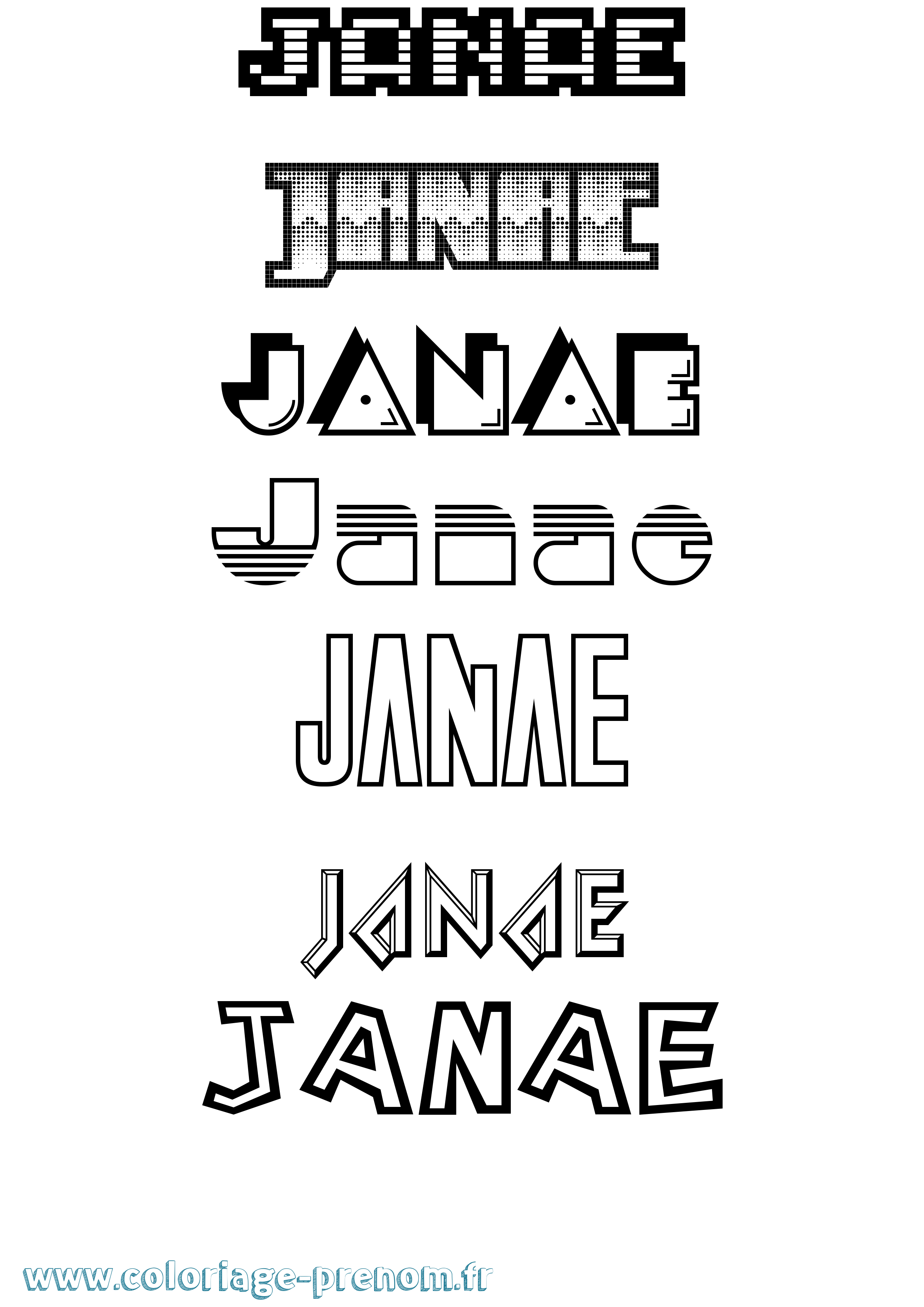 Coloriage Janae Jeux Vidéos Coloriage prénom Janae Jeux Vidéos