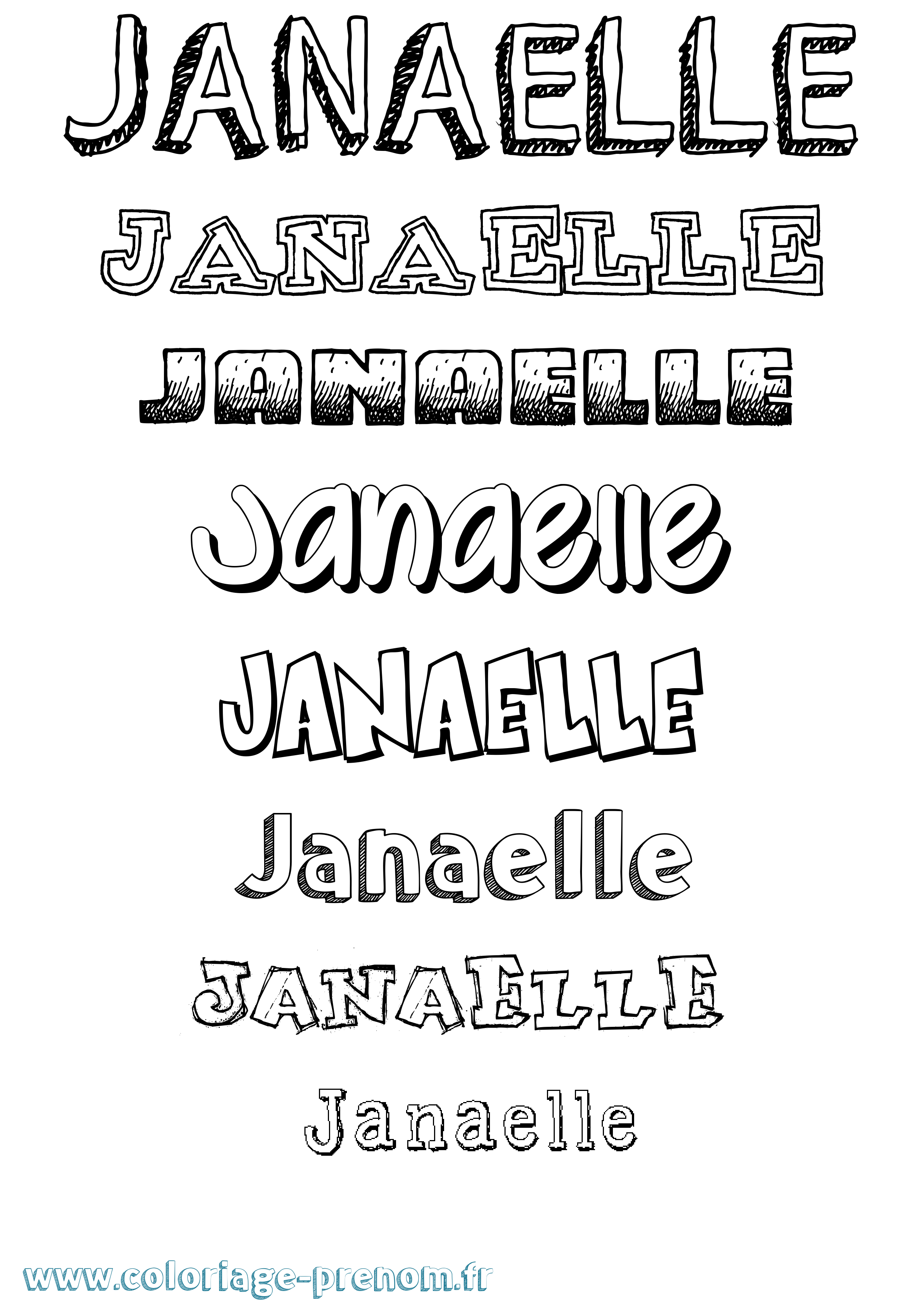 Coloriage Janaelle Dessiné Coloriage prénom Janaelle Dessiné