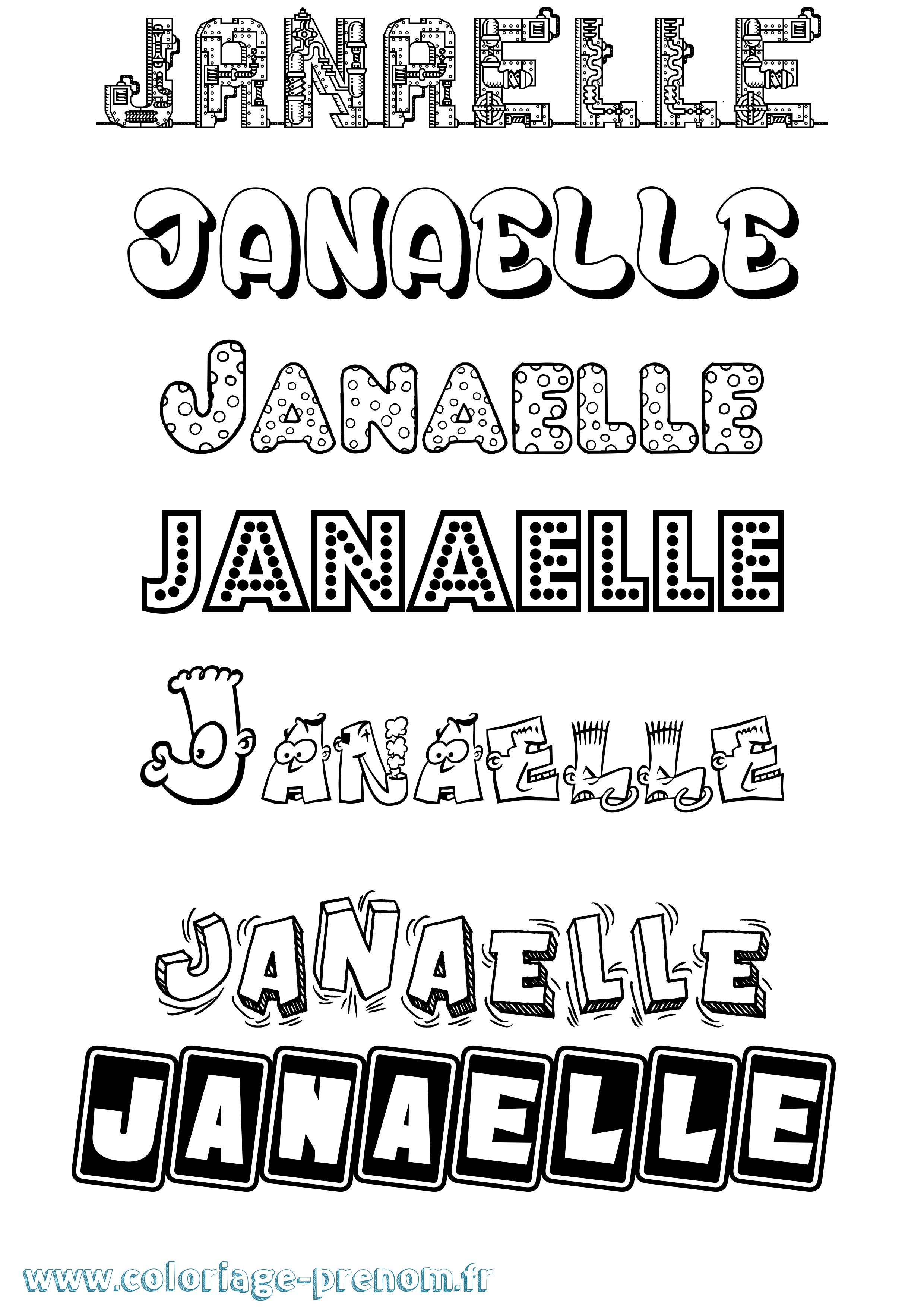 Coloriage Janaelle Fun Coloriage prénom Janaelle Fun