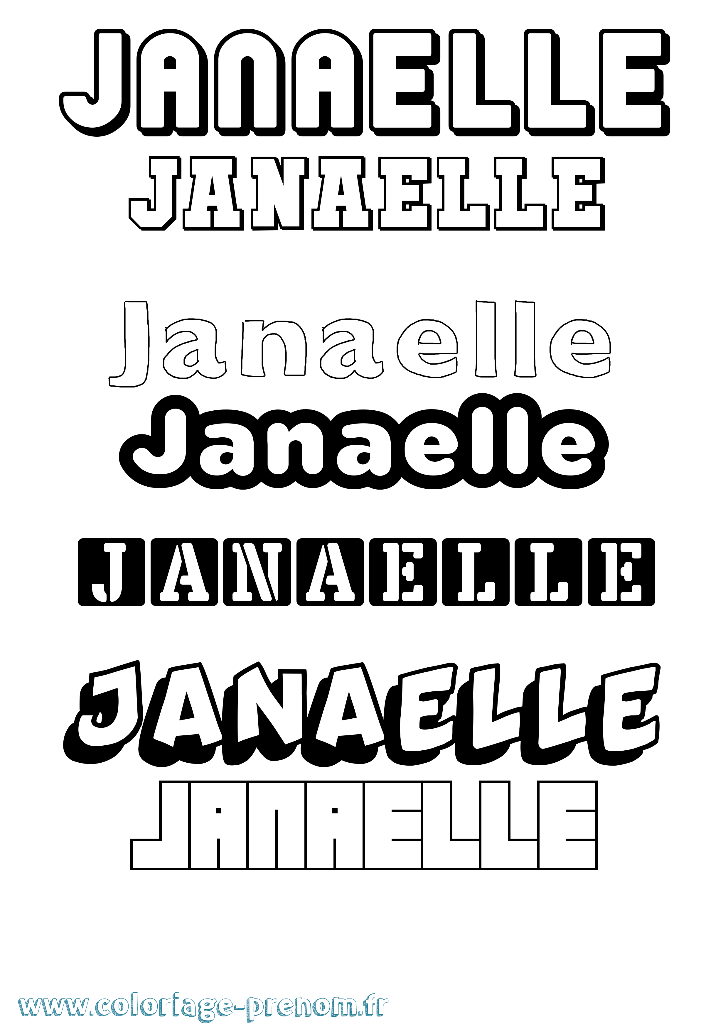 Coloriage Janaelle Simple Coloriage prénom Janaelle Simple