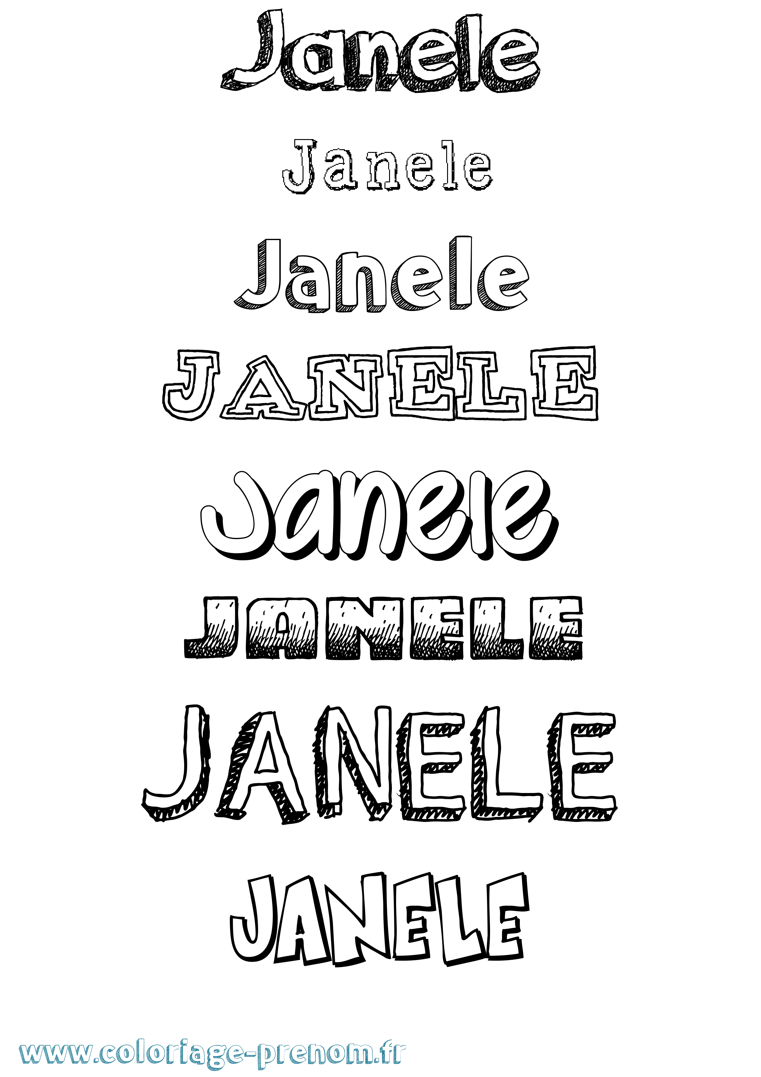Coloriage Janele Dessiné Coloriage prénom Janele Dessiné