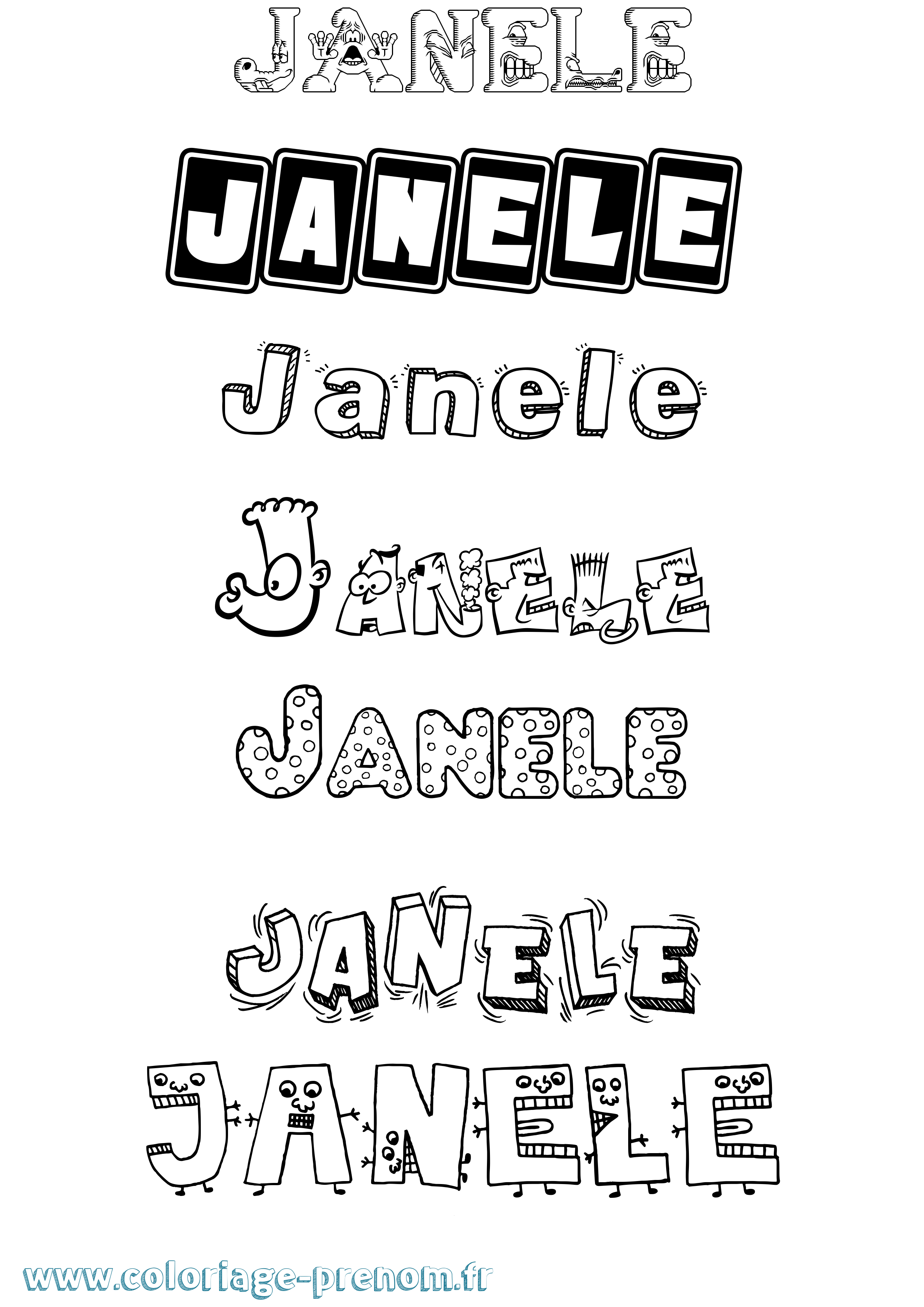 Coloriage Janele Fun Coloriage prénom Janele Fun