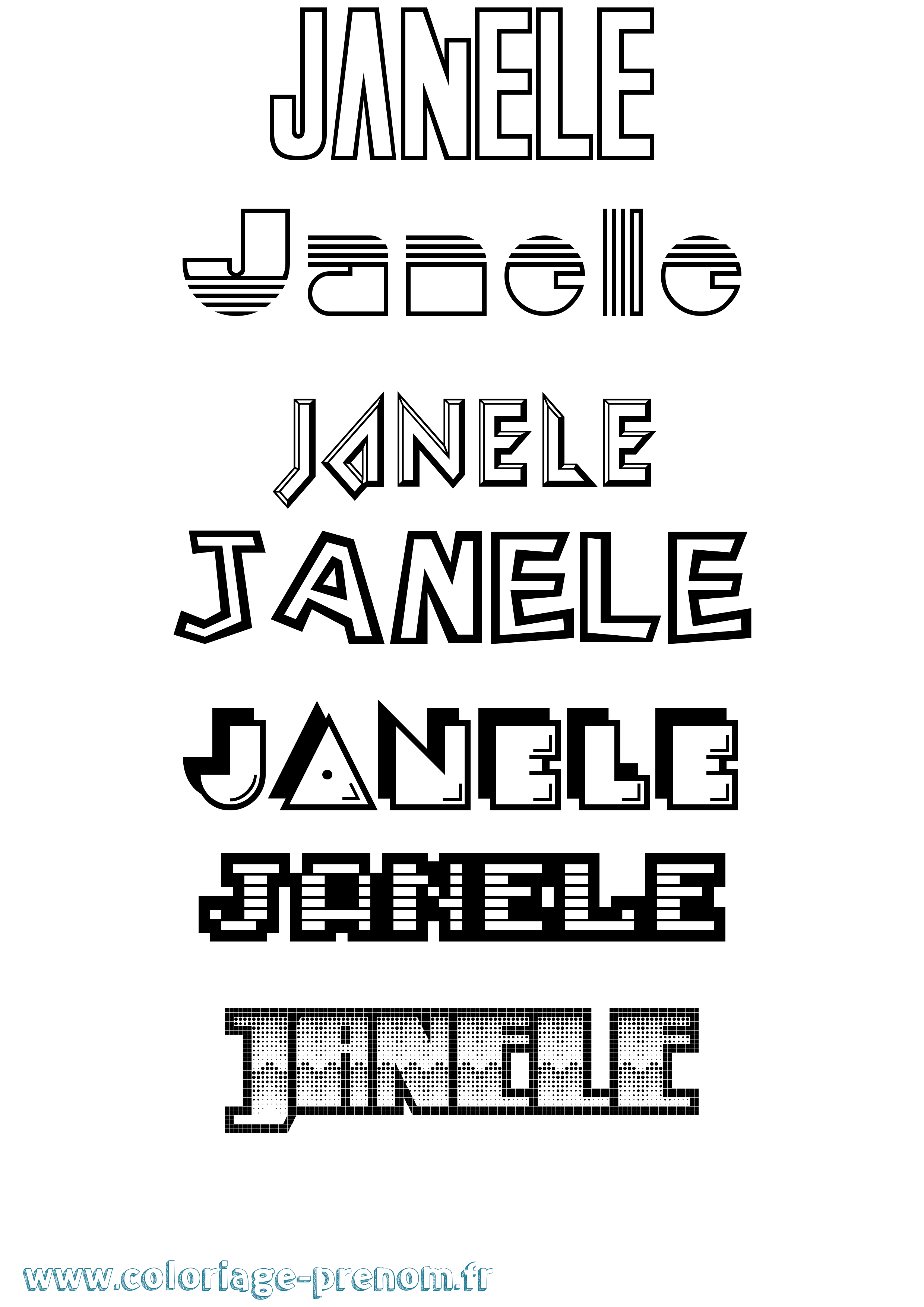 Coloriage Janele Jeux Vidéos Coloriage prénom Janele Jeux Vidéos