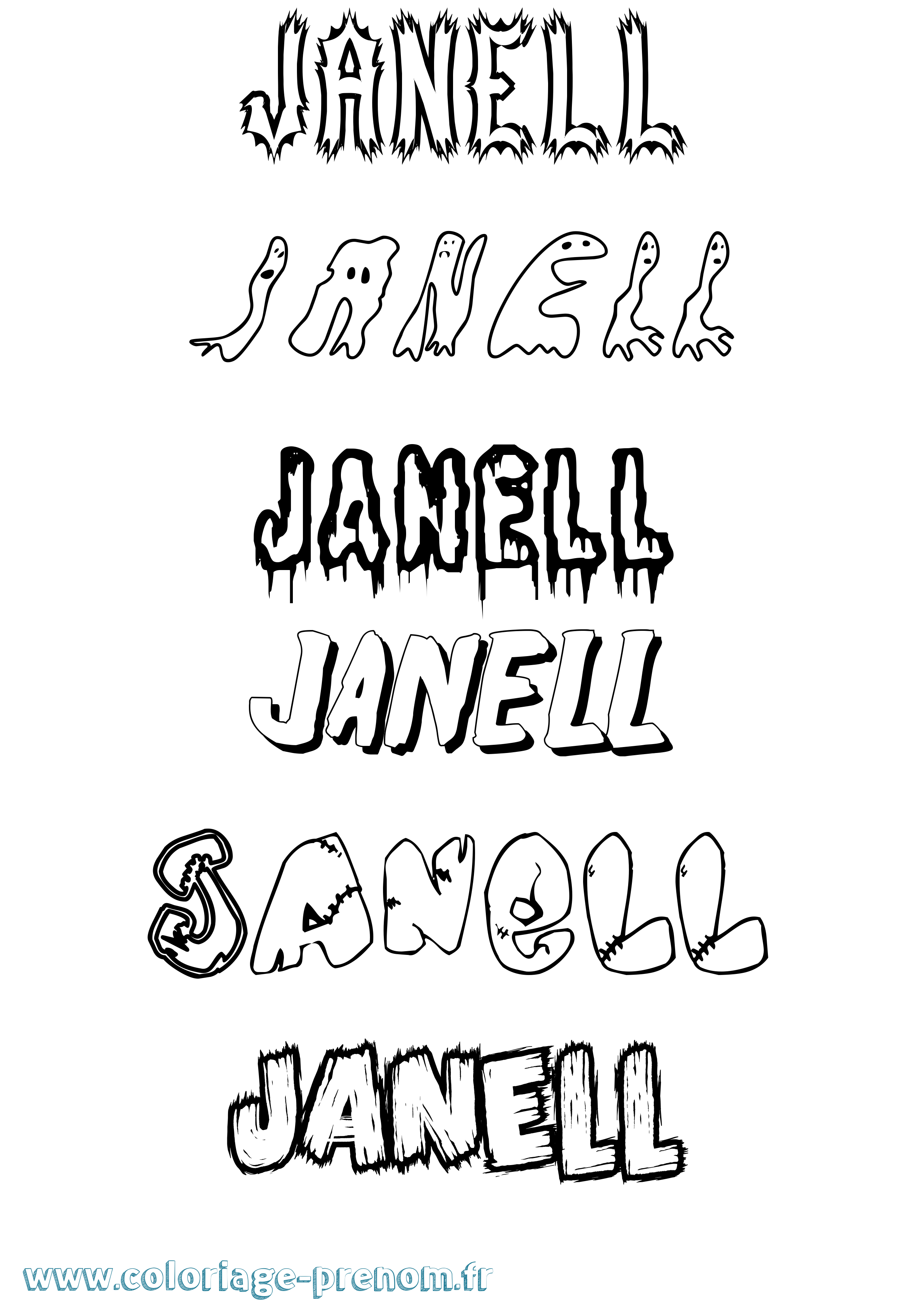 Coloriage Janell Frisson Coloriage prénom Janell Frisson