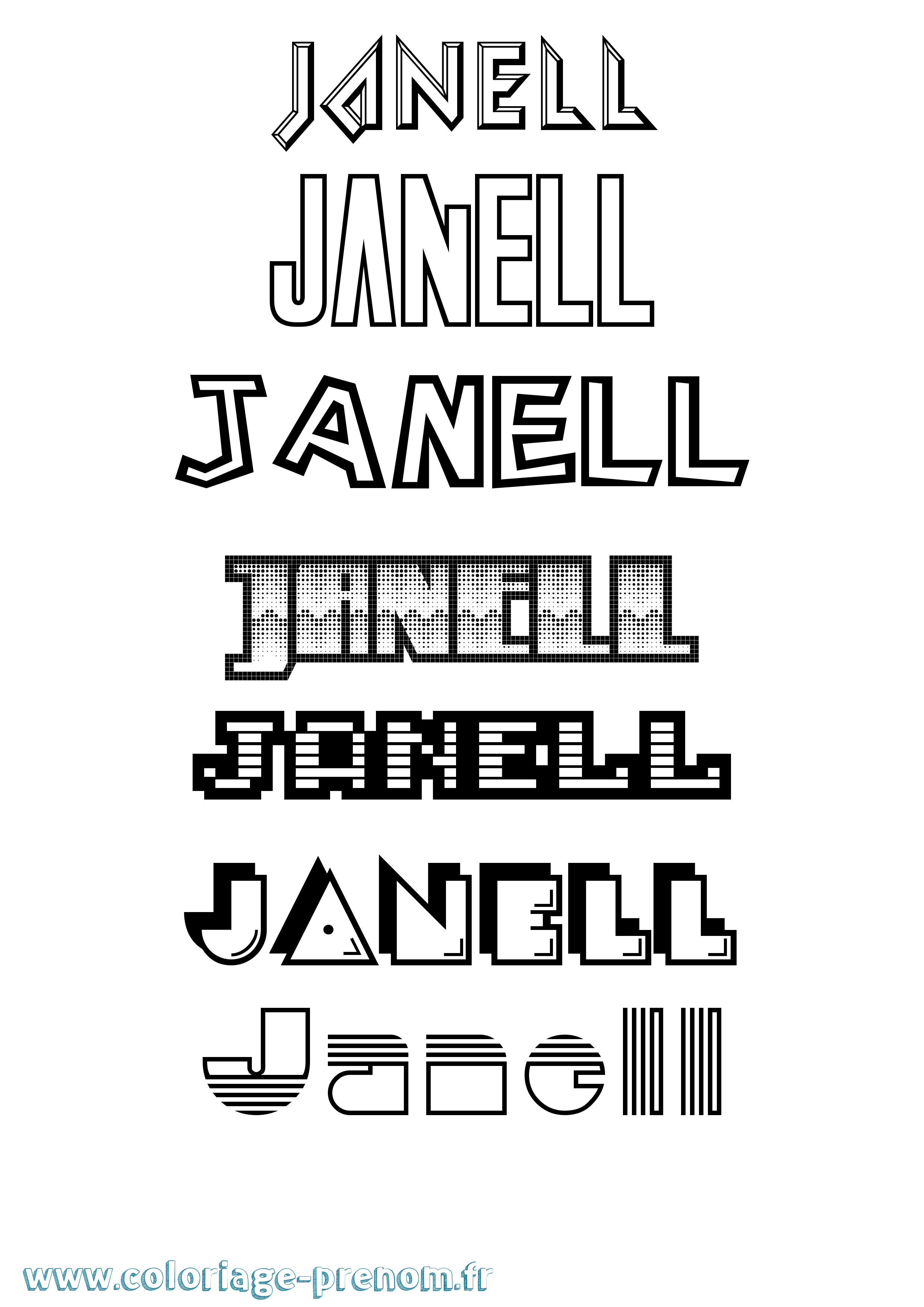 Coloriage Janell Jeux Vidéos Coloriage prénom Janell Jeux Vidéos