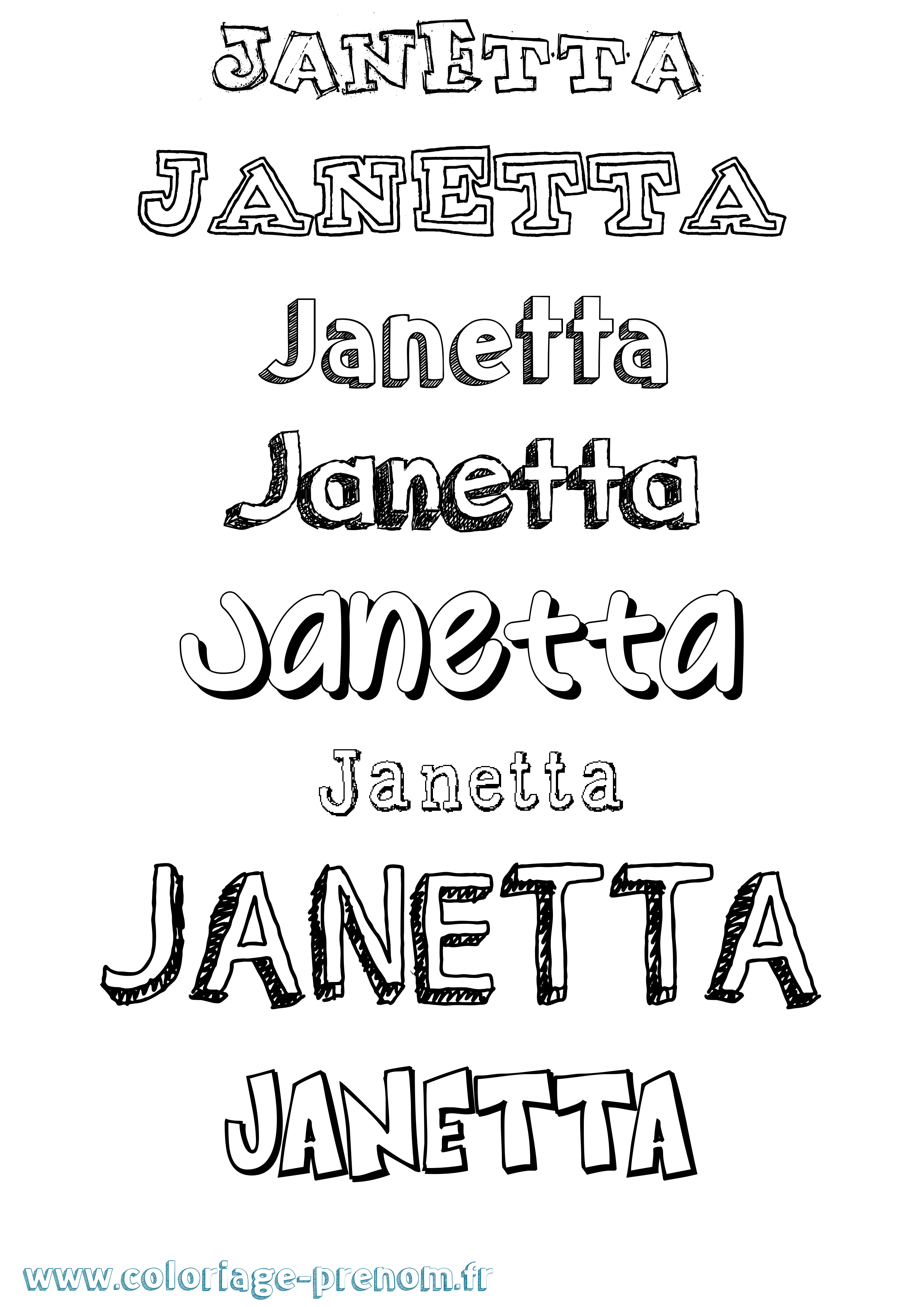 Coloriage Janetta Dessiné Coloriage prénom Janetta Dessiné