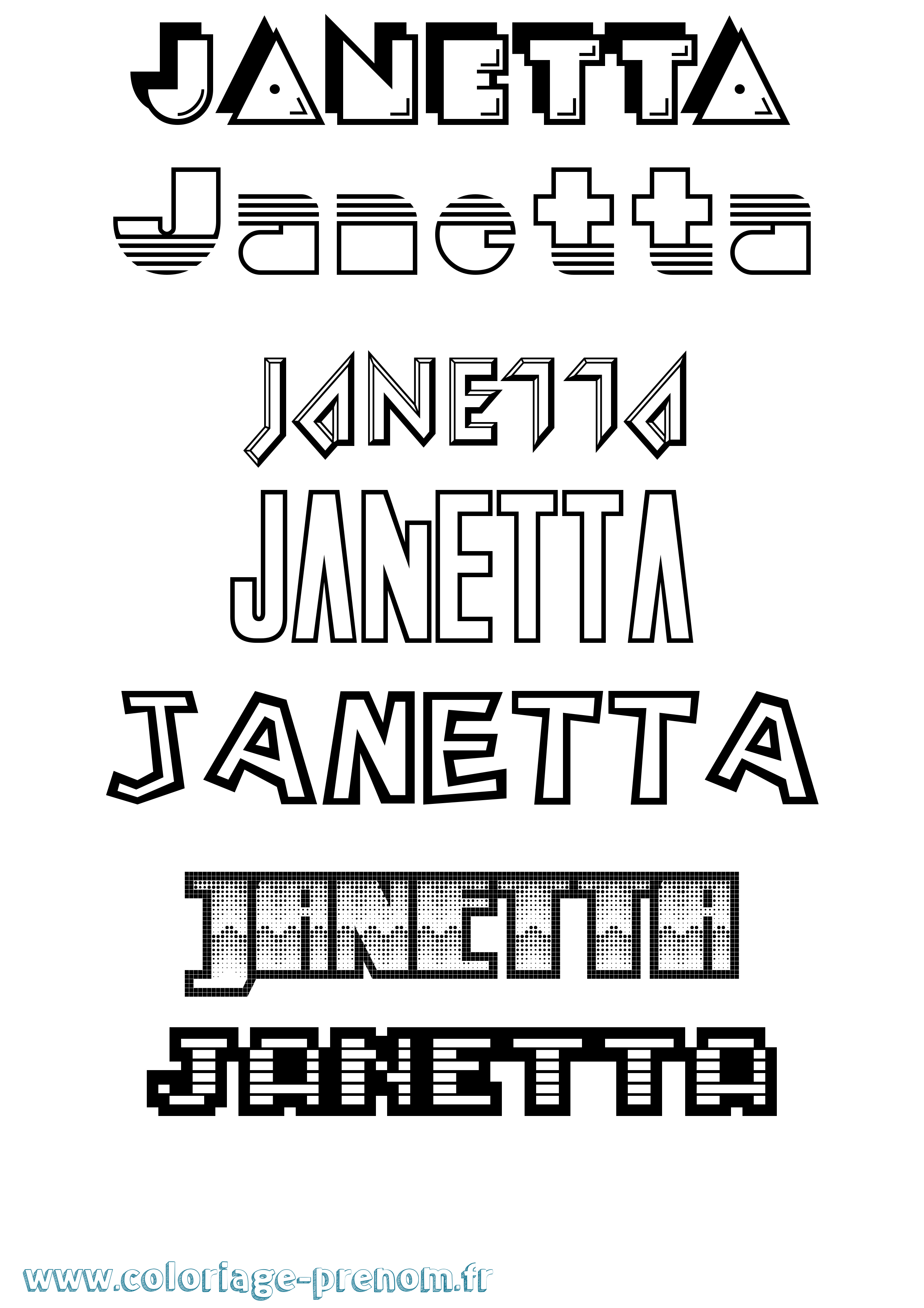 Coloriage Janetta Jeux Vidéos Coloriage prénom Janetta Jeux Vidéos