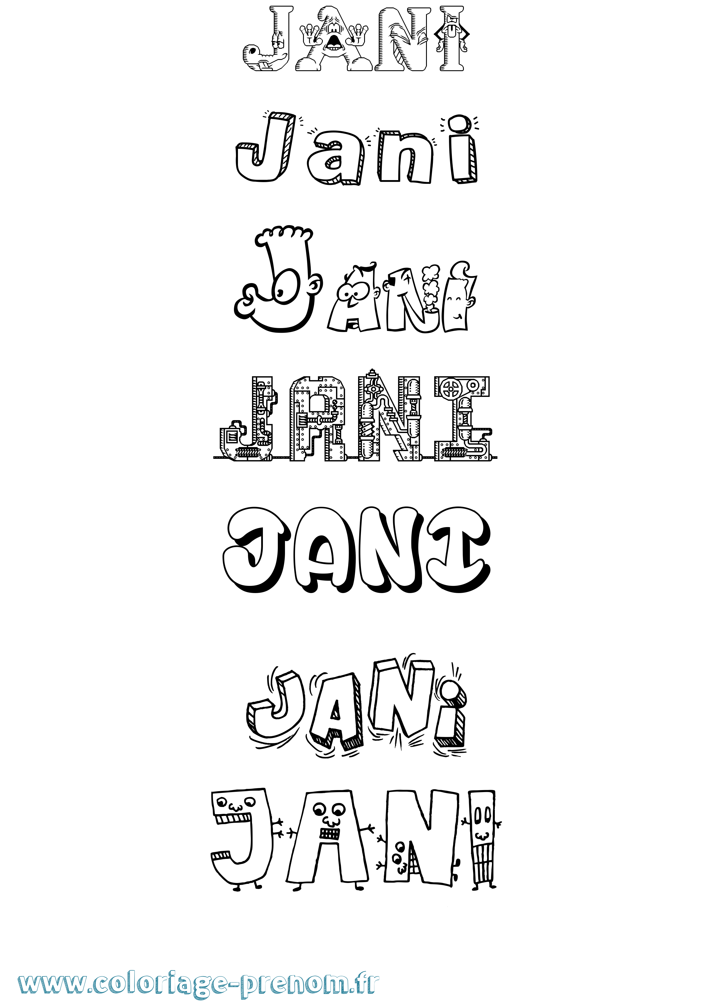Coloriage Jani Fun Coloriage prénom Jani Fun