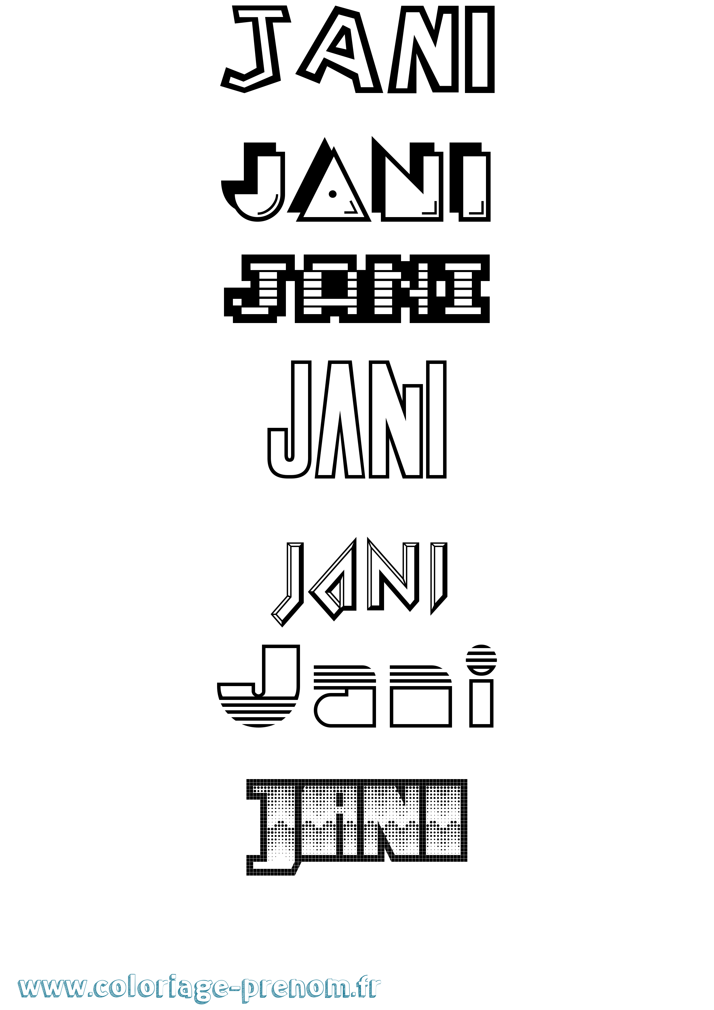 Coloriage Jani Jeux Vidéos Coloriage prénom Jani Jeux Vidéos