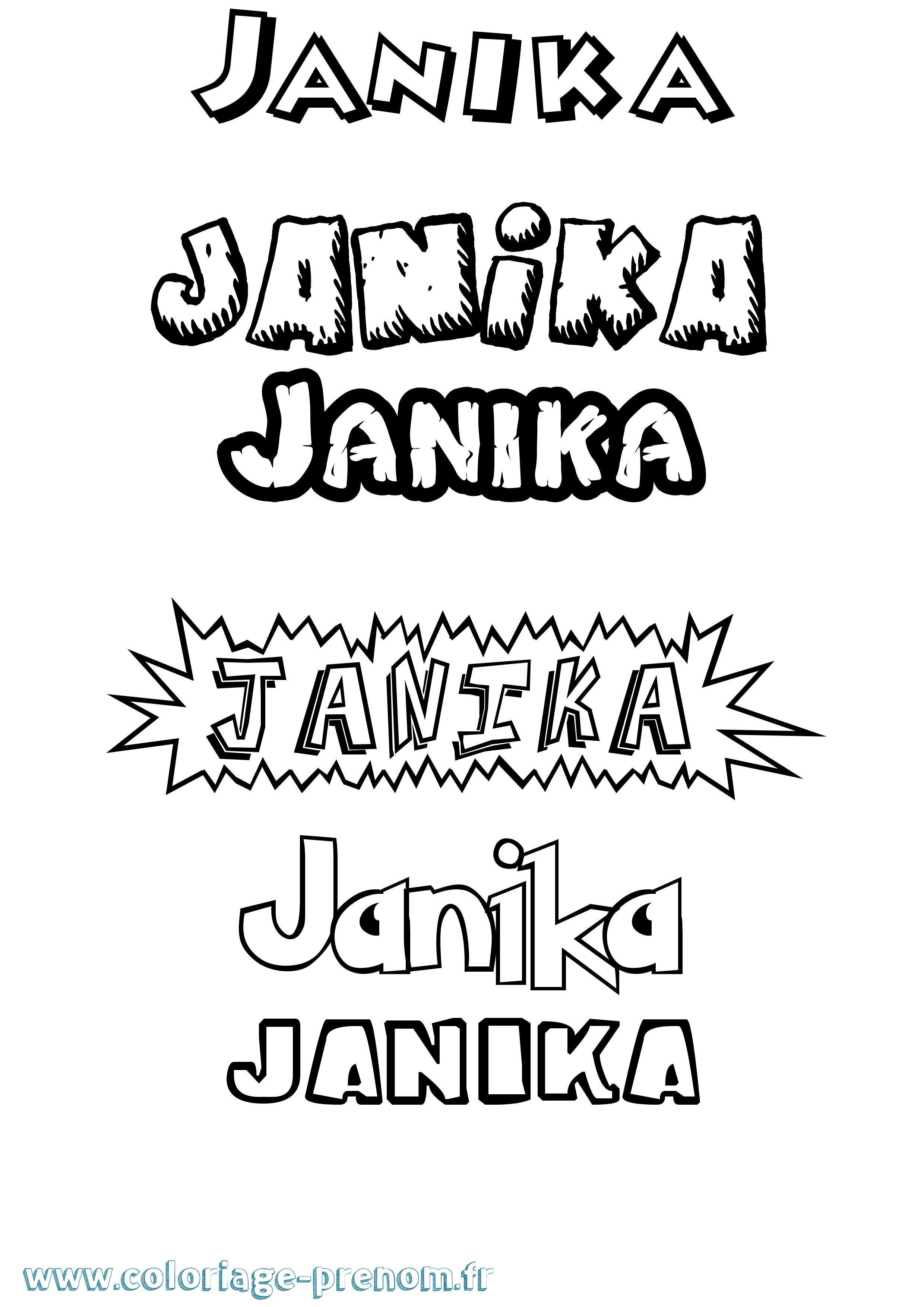 Coloriage Janika Dessin Animé Coloriage prénom Janika Dessin Animé